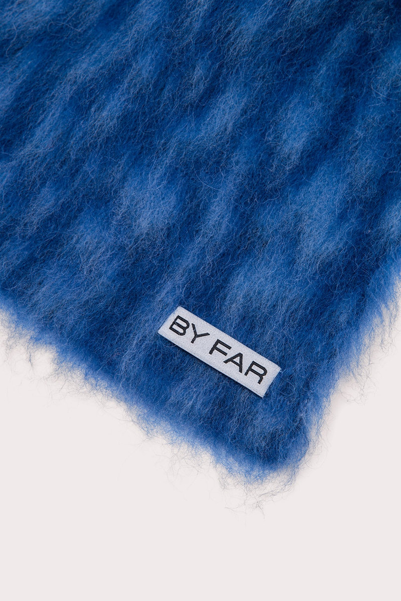 BY FAR CLIFFORD SCARF CERULEAN BLUE ALPACA outlook
