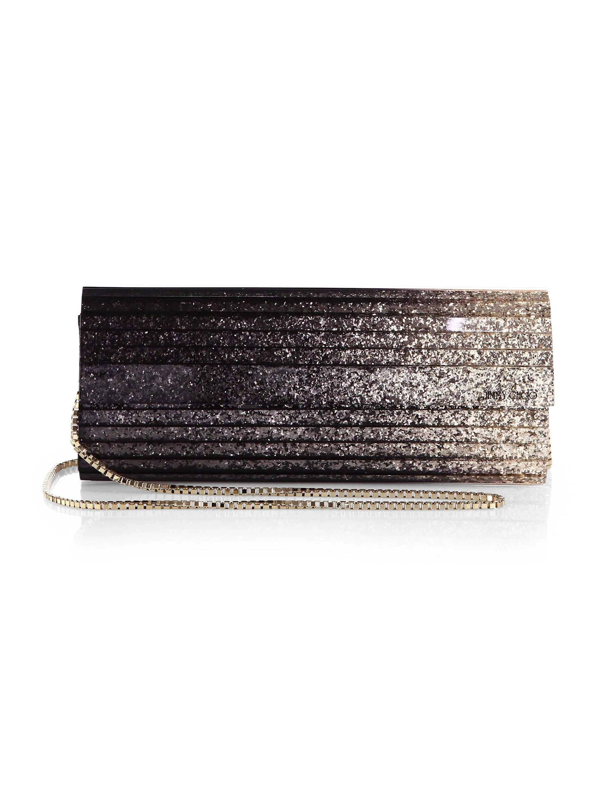 Women's Sweetie Degradé Glitter Acrylic Clutch - Black Champagne - 1