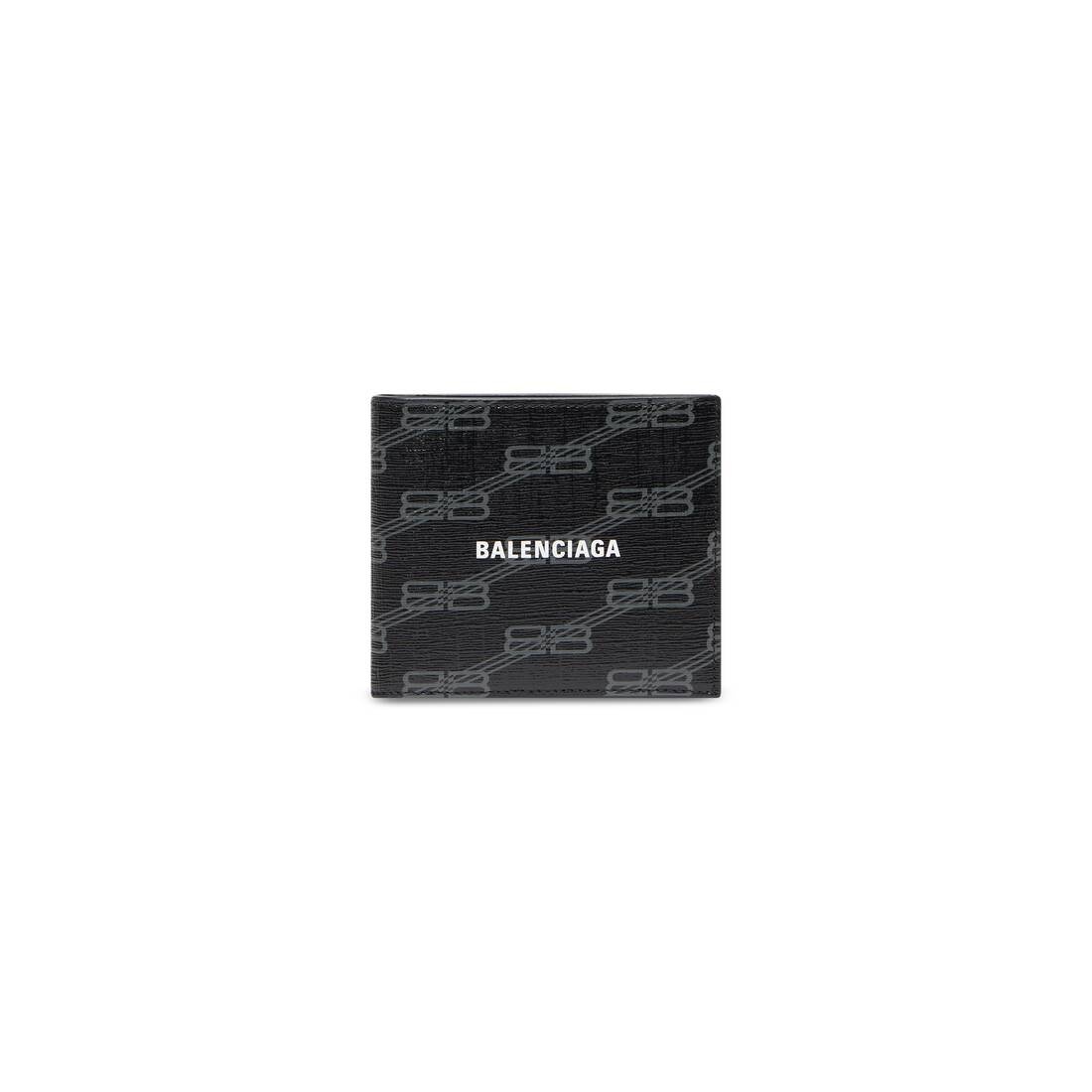 BALENCIAGA signature square folded wallet bb monogram coated 