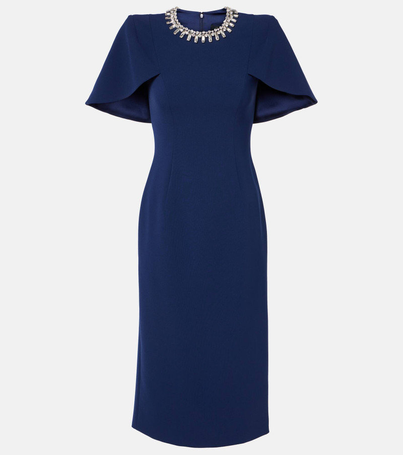 Thalia crystal-embellished crêpe midi dress - 1
