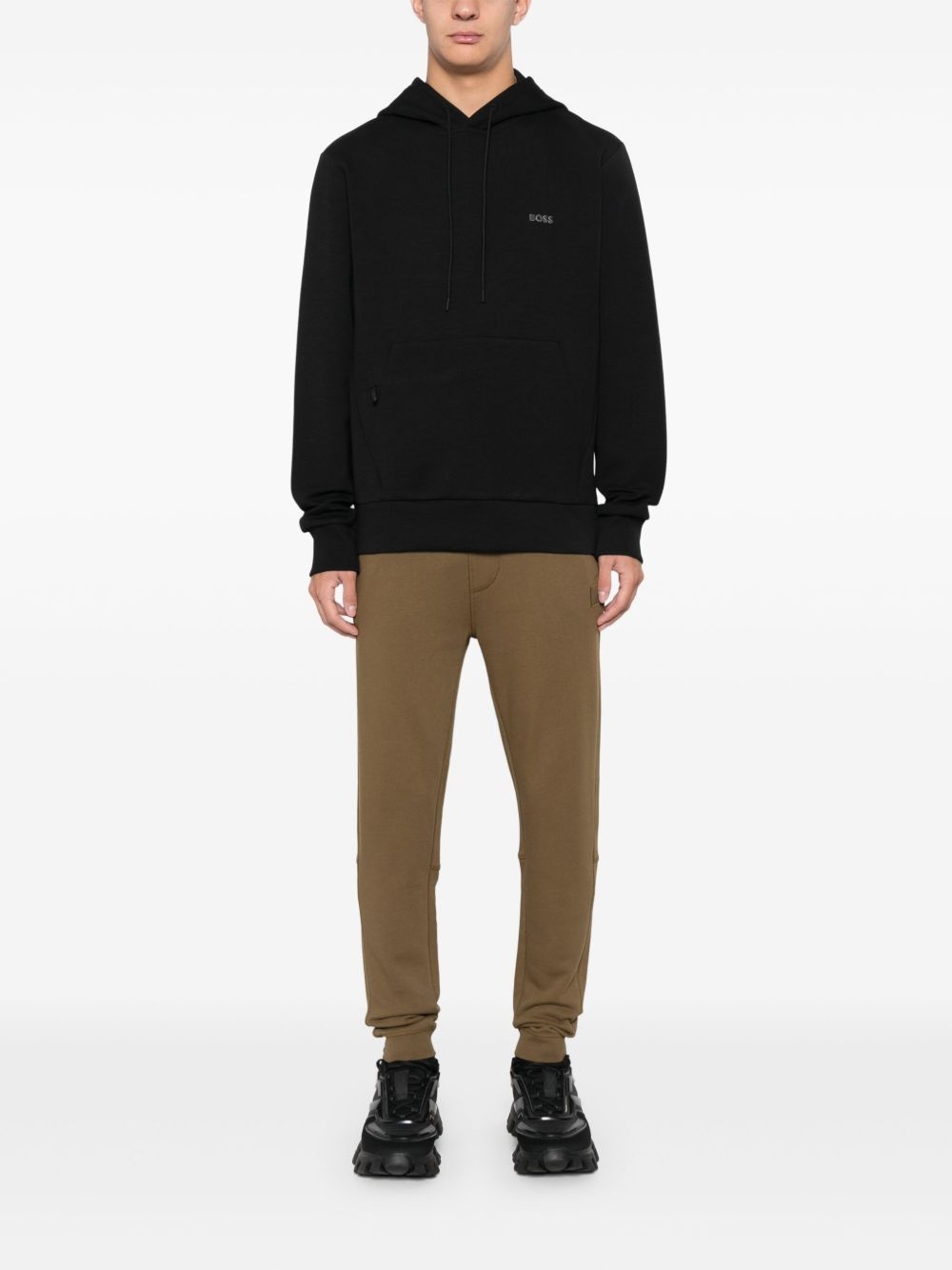 raised logo-detail hoodie - 2