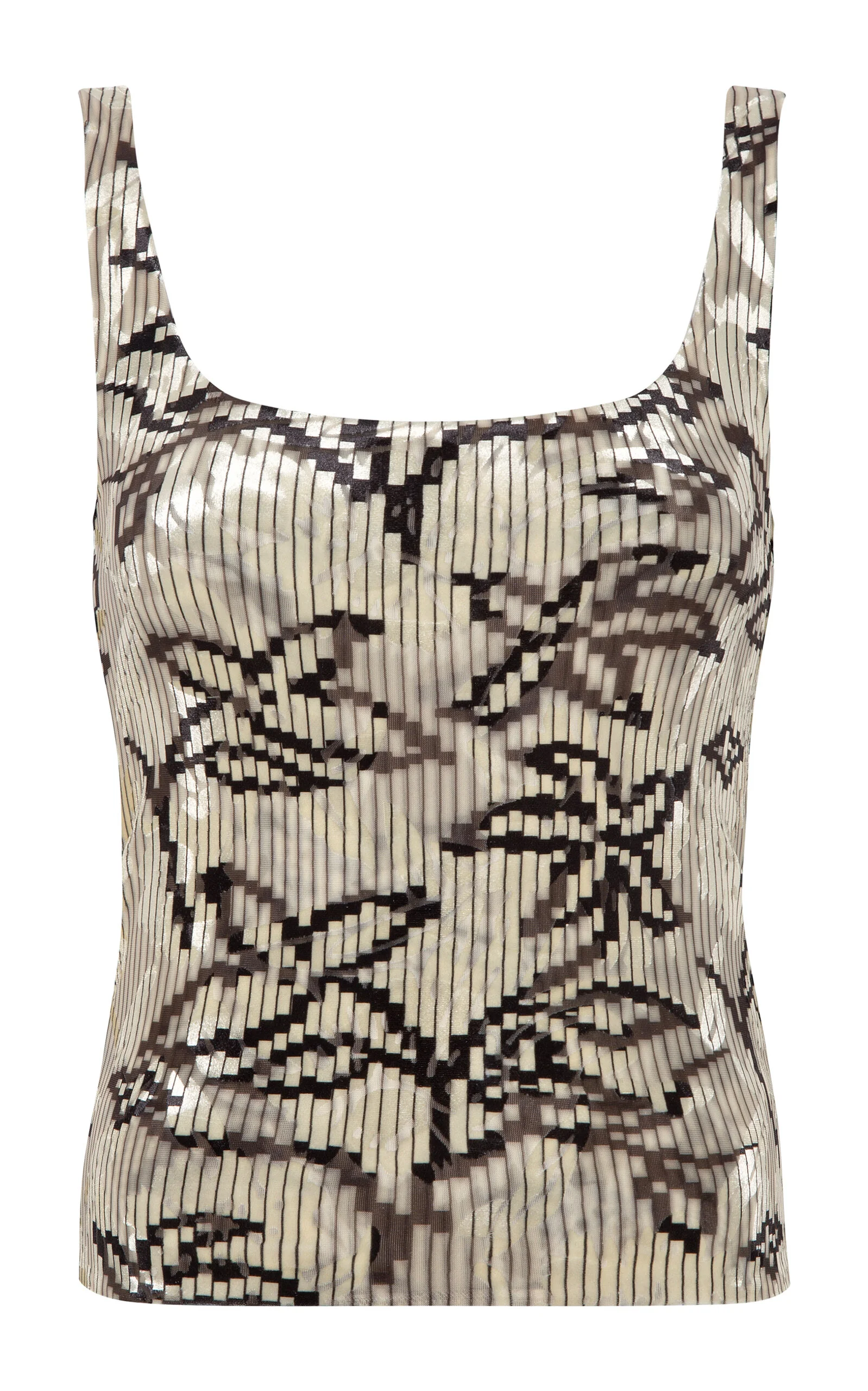 Cali Floral Velvet Top brown - 1