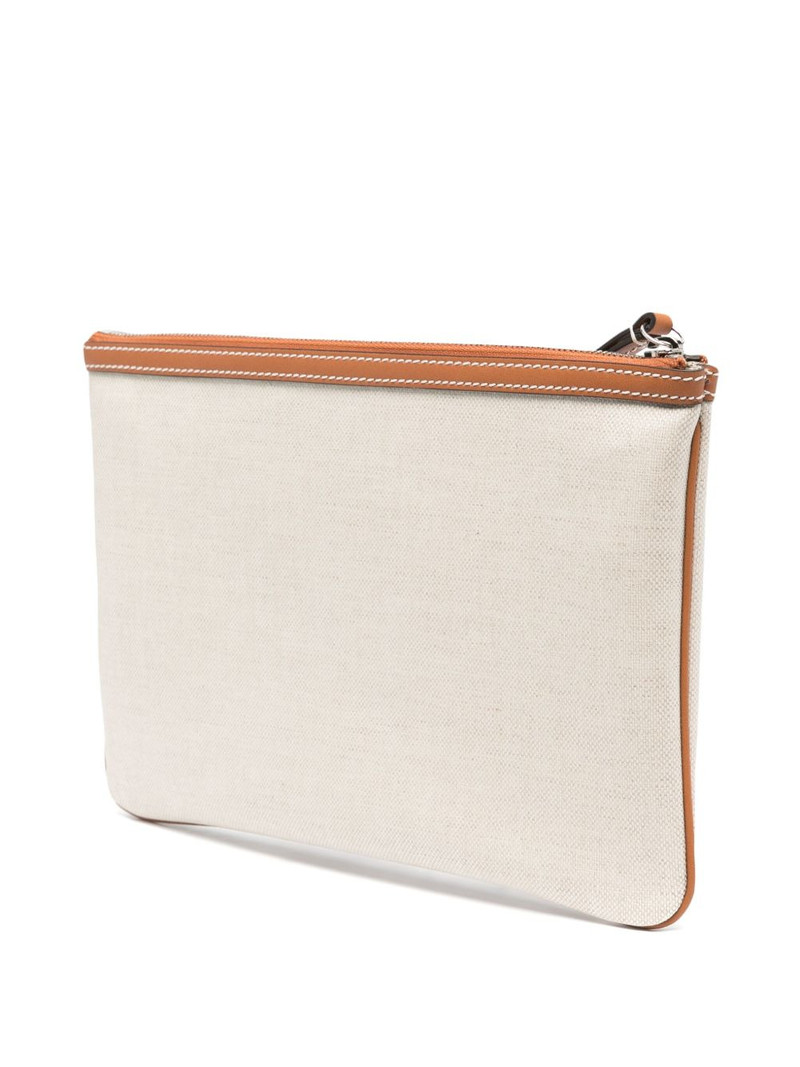 GUCCI logo-print canvas clutch bag outlook