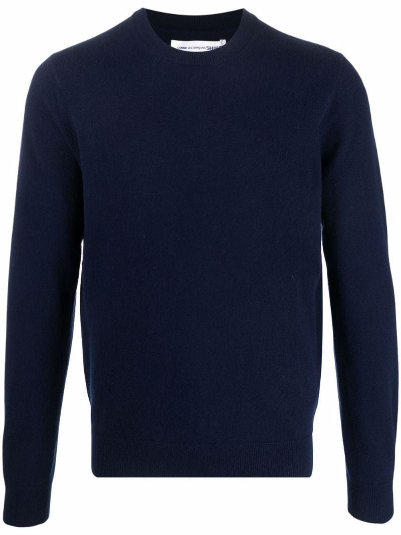 fine-knit ribbed-trim jumper - 1