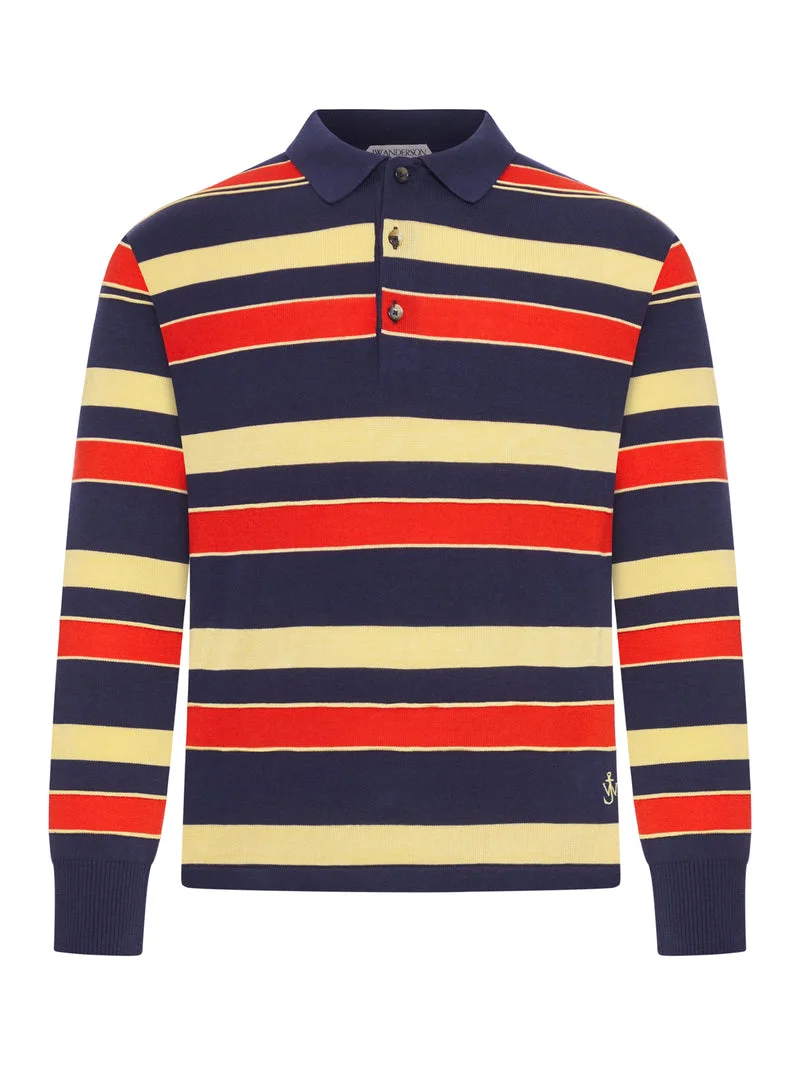 J.W.Anderson Men Striped Knitted Rugby Polo - 1