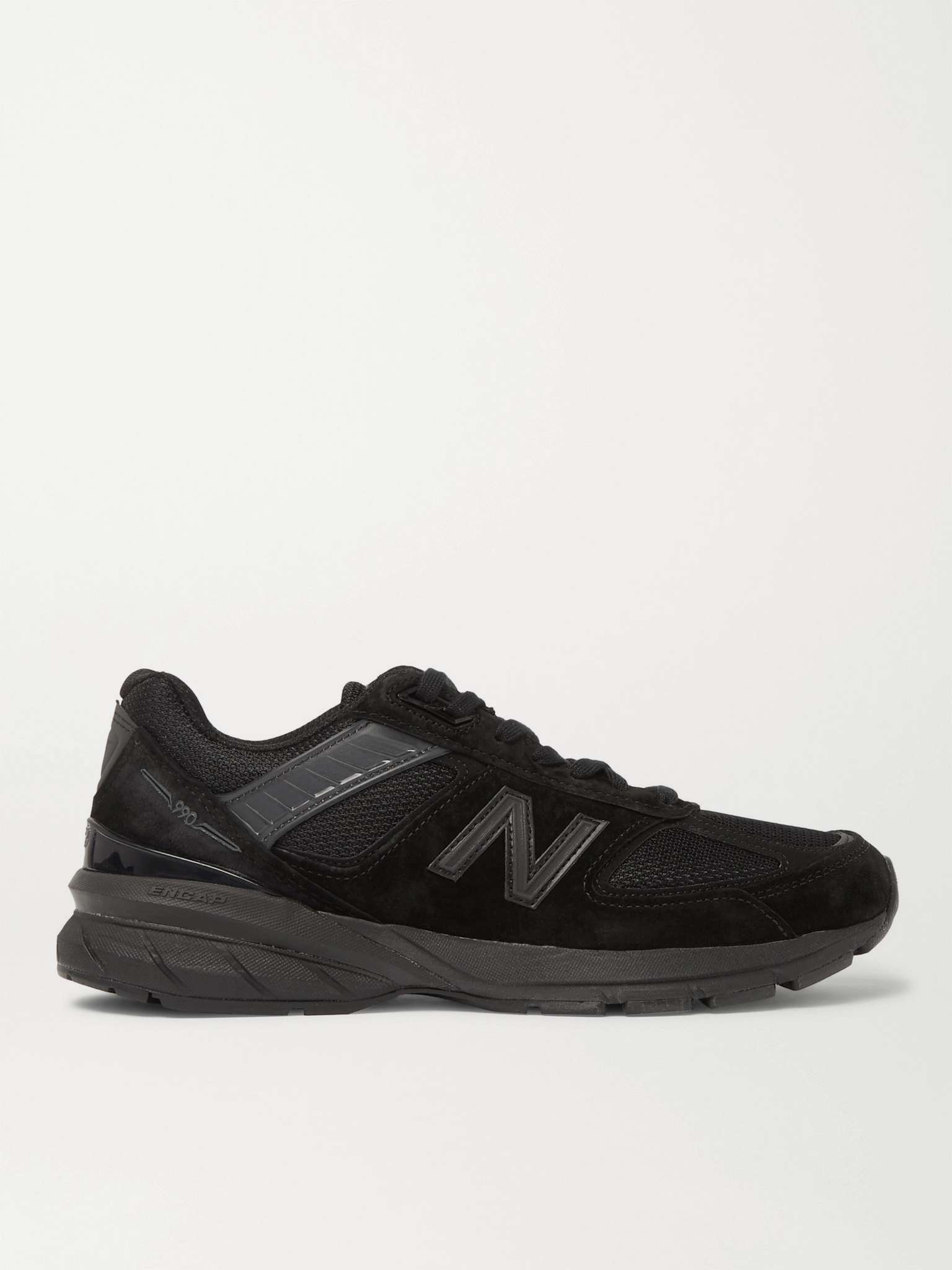 M990v5 Rubber-Trimmed Suede and Mesh Sneakers - 1