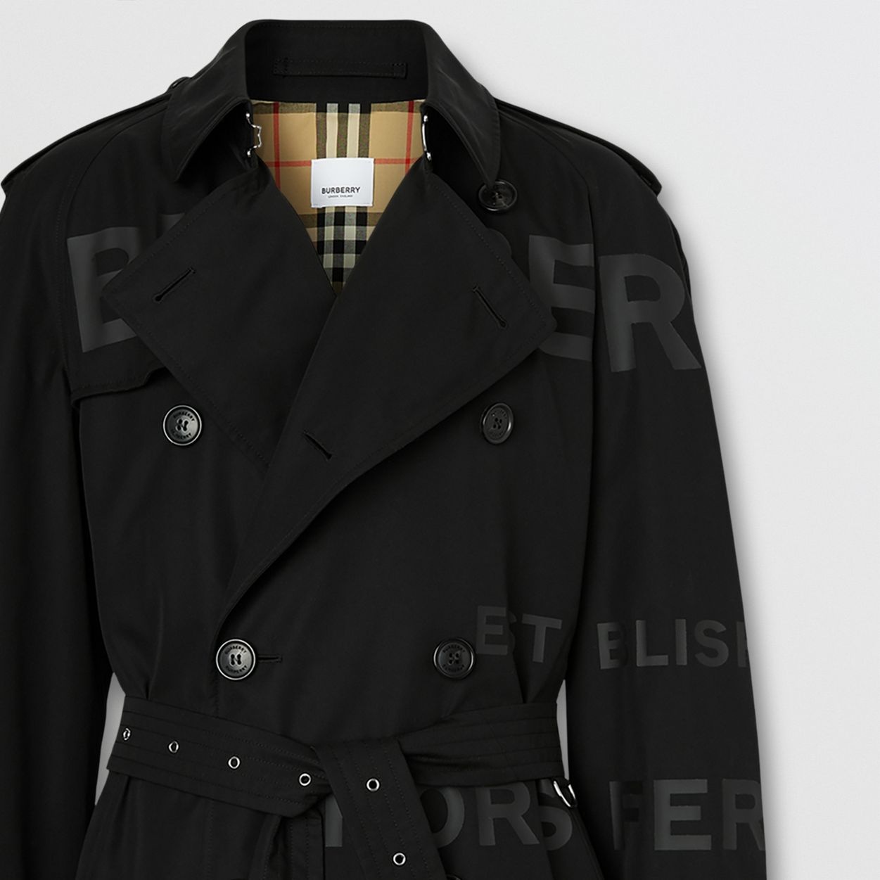 Horseferry Print Cotton Gabardine Trench Coat - 8