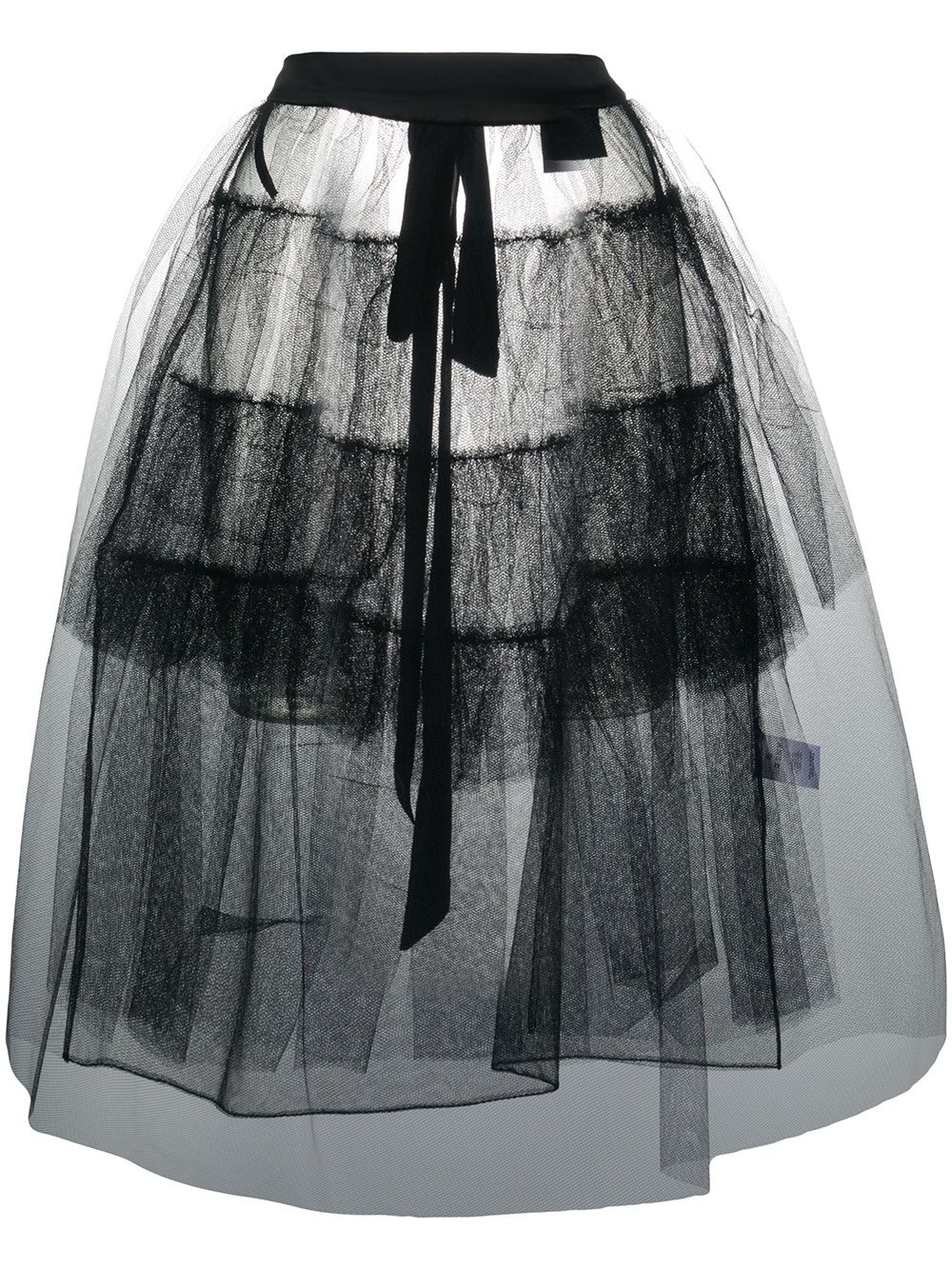 sheer ruffled apron skirt - 1