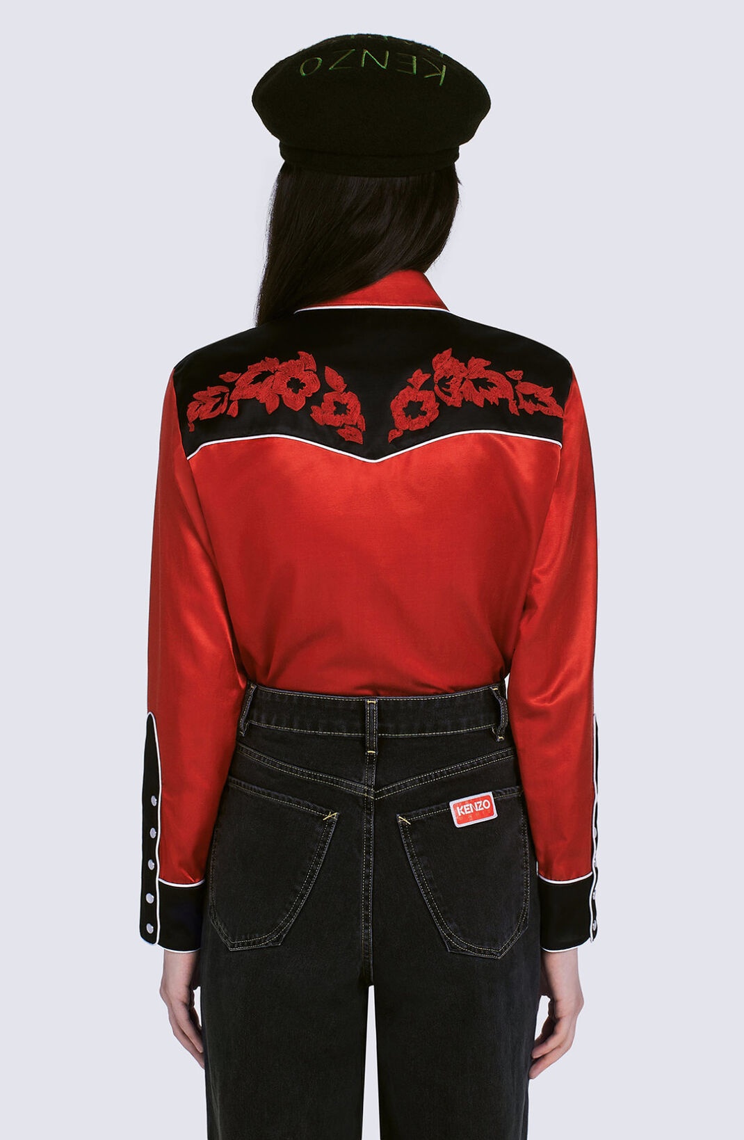 'Western Flower' satin shirt - 6