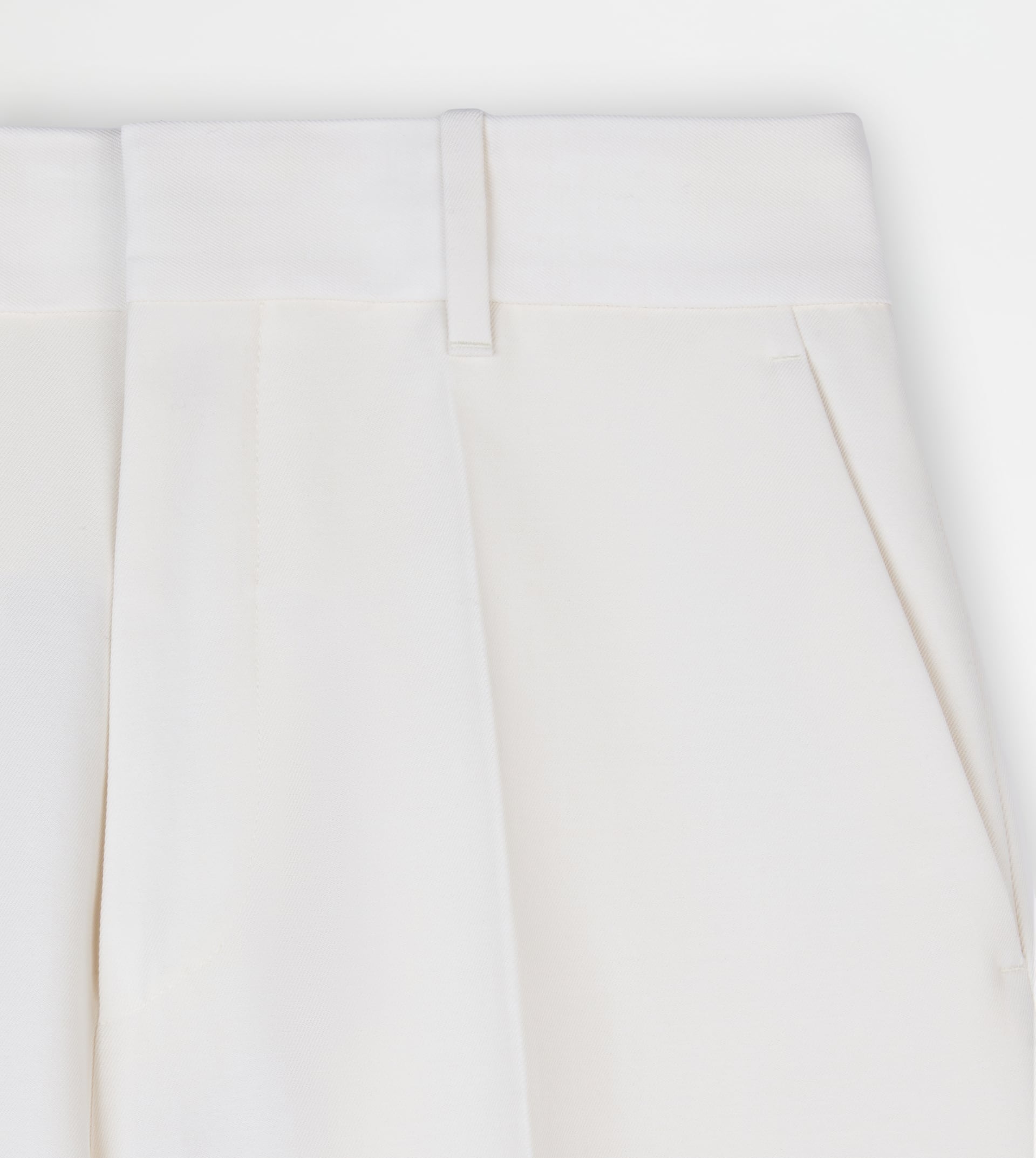 PANTS IN WOOL BLEND GABARDINE - WHITE - 6