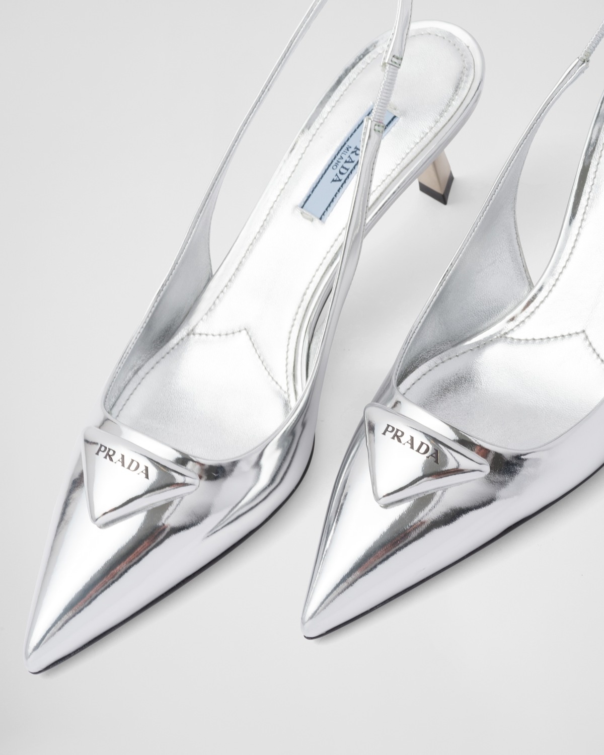 Brushed leather slingback pumps - 6