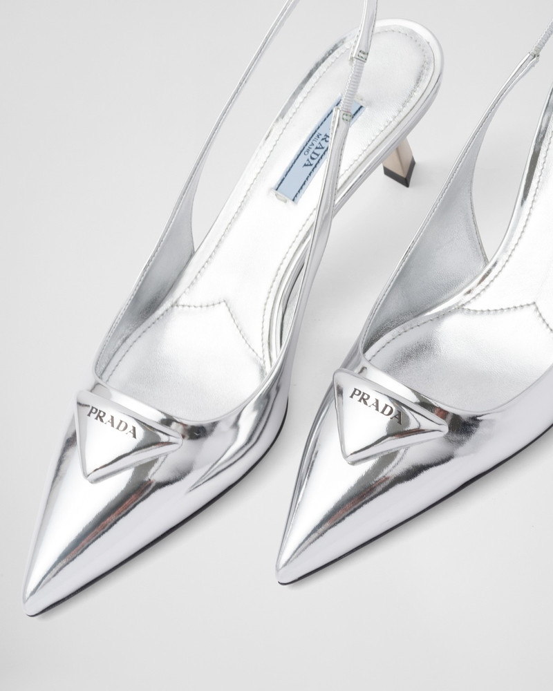 Brushed leather slingback pumps 6