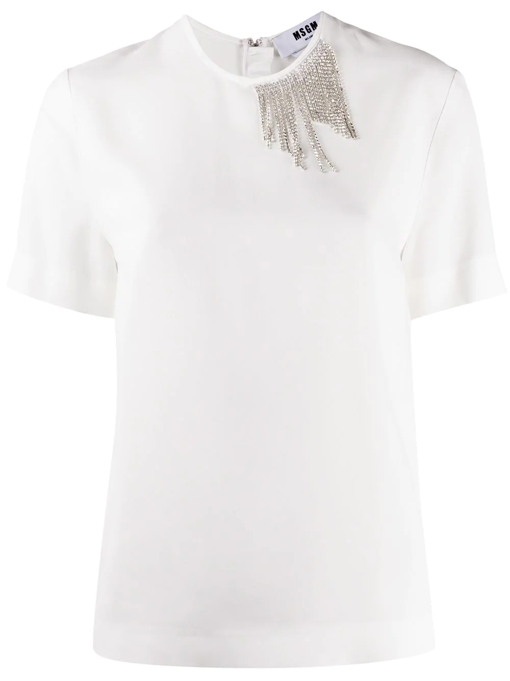 crystal trim T-shirt - 1