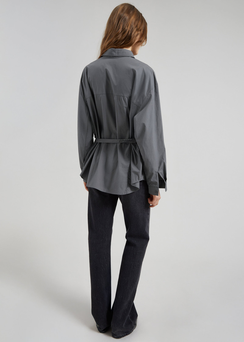 Skara Belted Shirt - Slate Grey 7