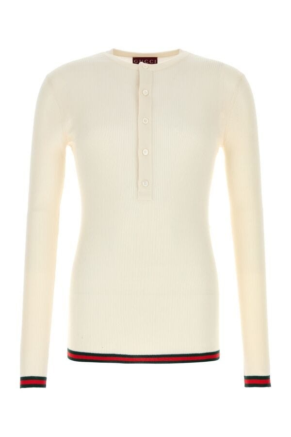 Gucci Man Ivory Silk Sweater - 1