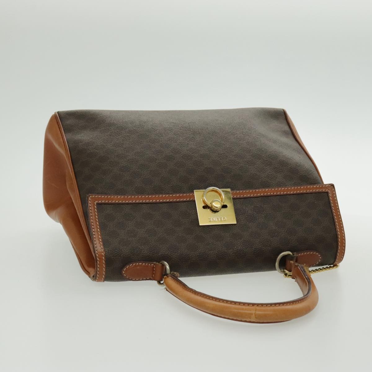 CELINE Macadam Canvas Hand Bag Coated Canvas Brown - 6