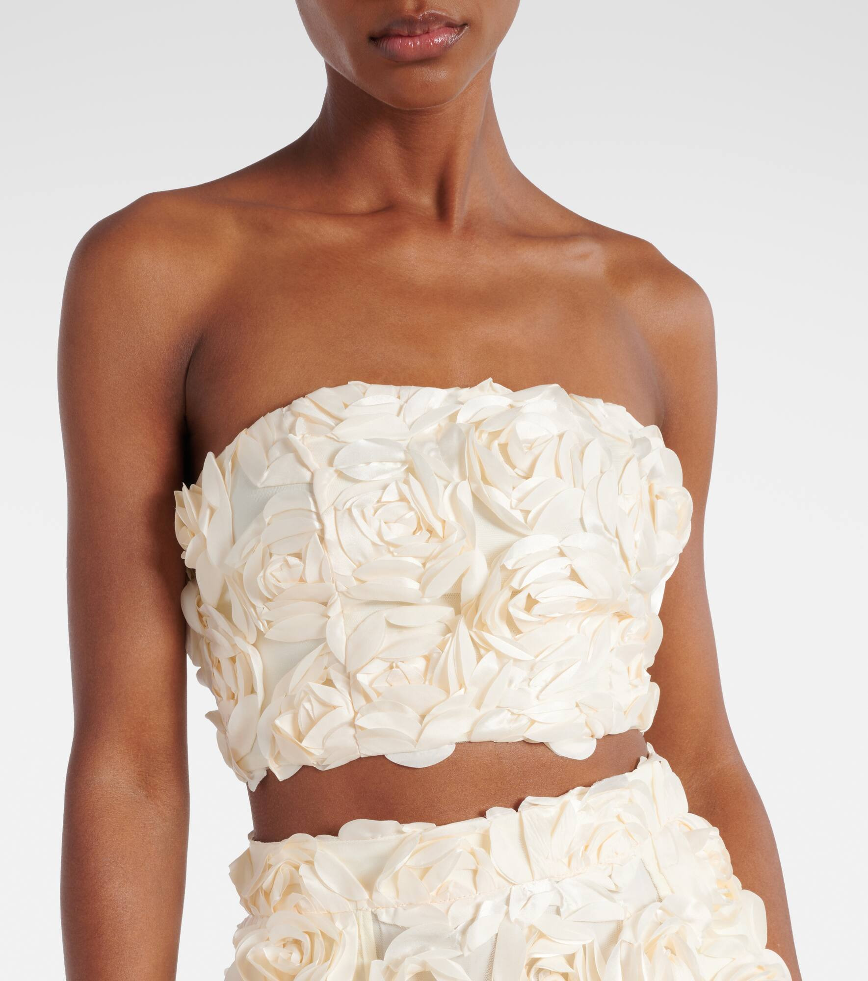 Floral-appliqué crop top - 4