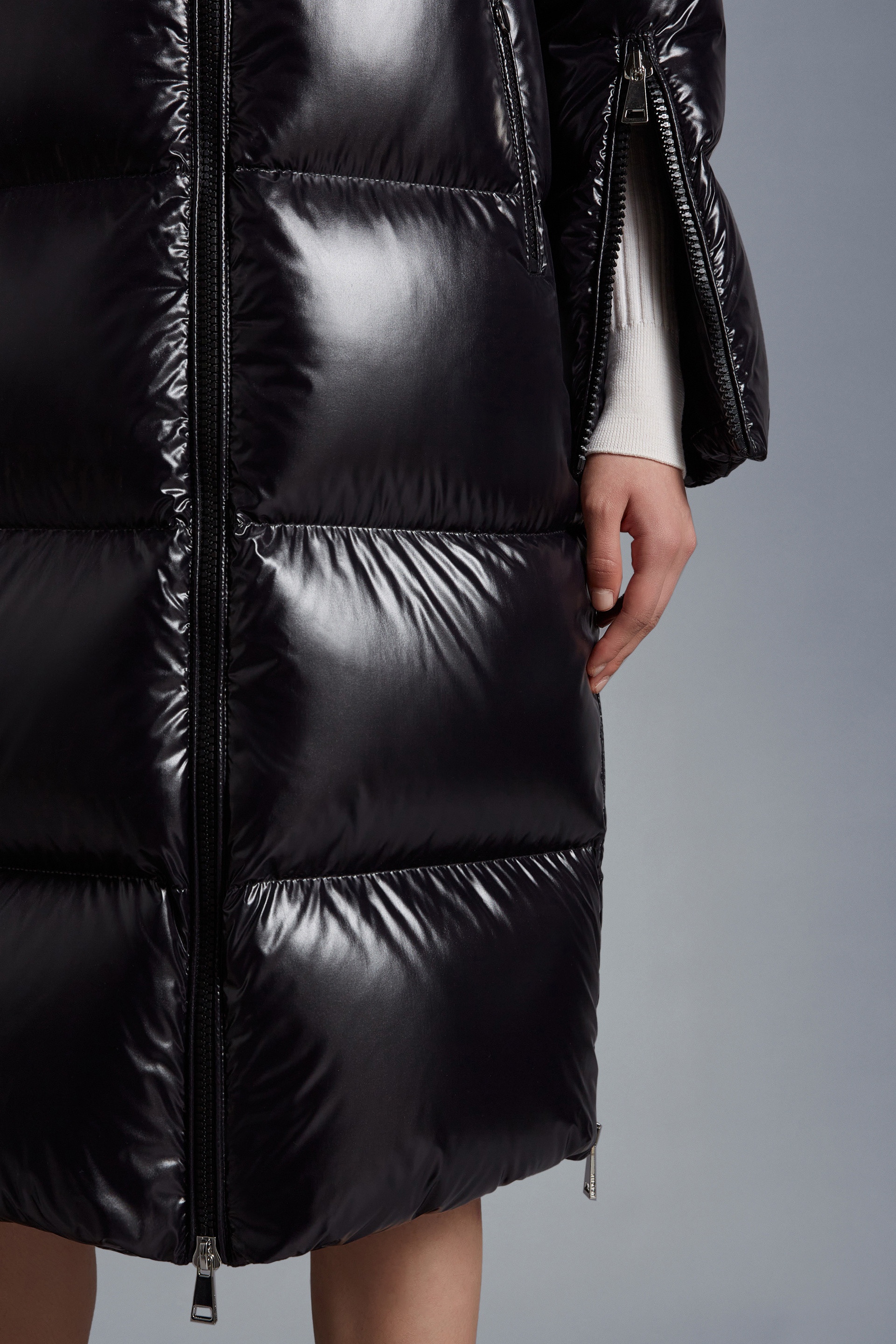 Moncler Huppelong Long Down Jacket | REVERSIBLE