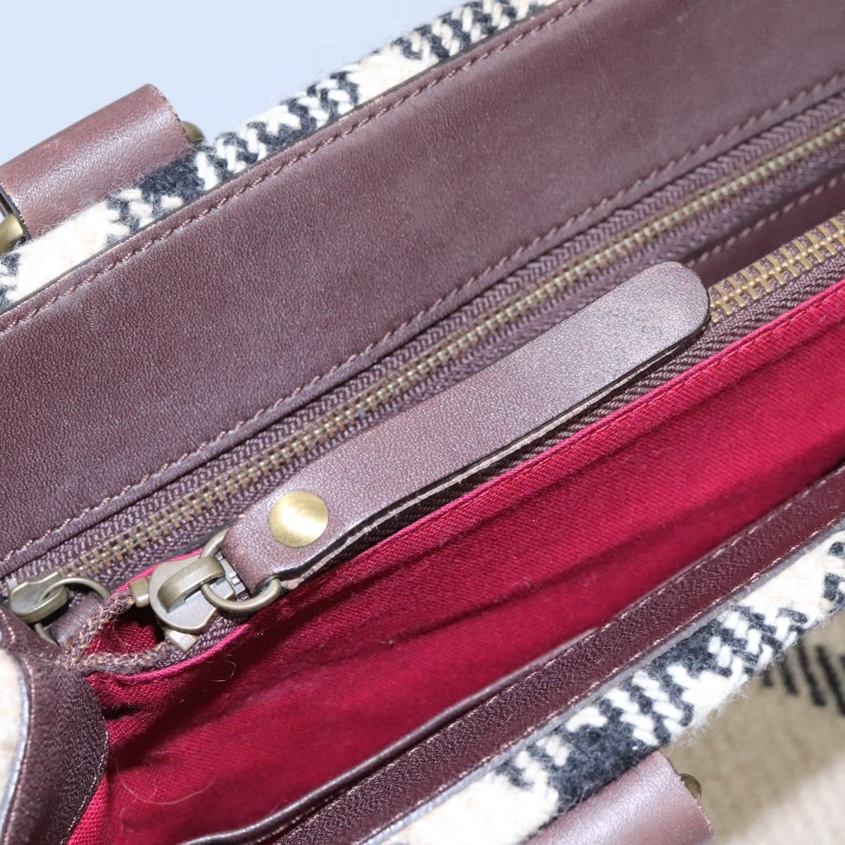 Burberry Nova Check Hand Bag Wool Beige - 11