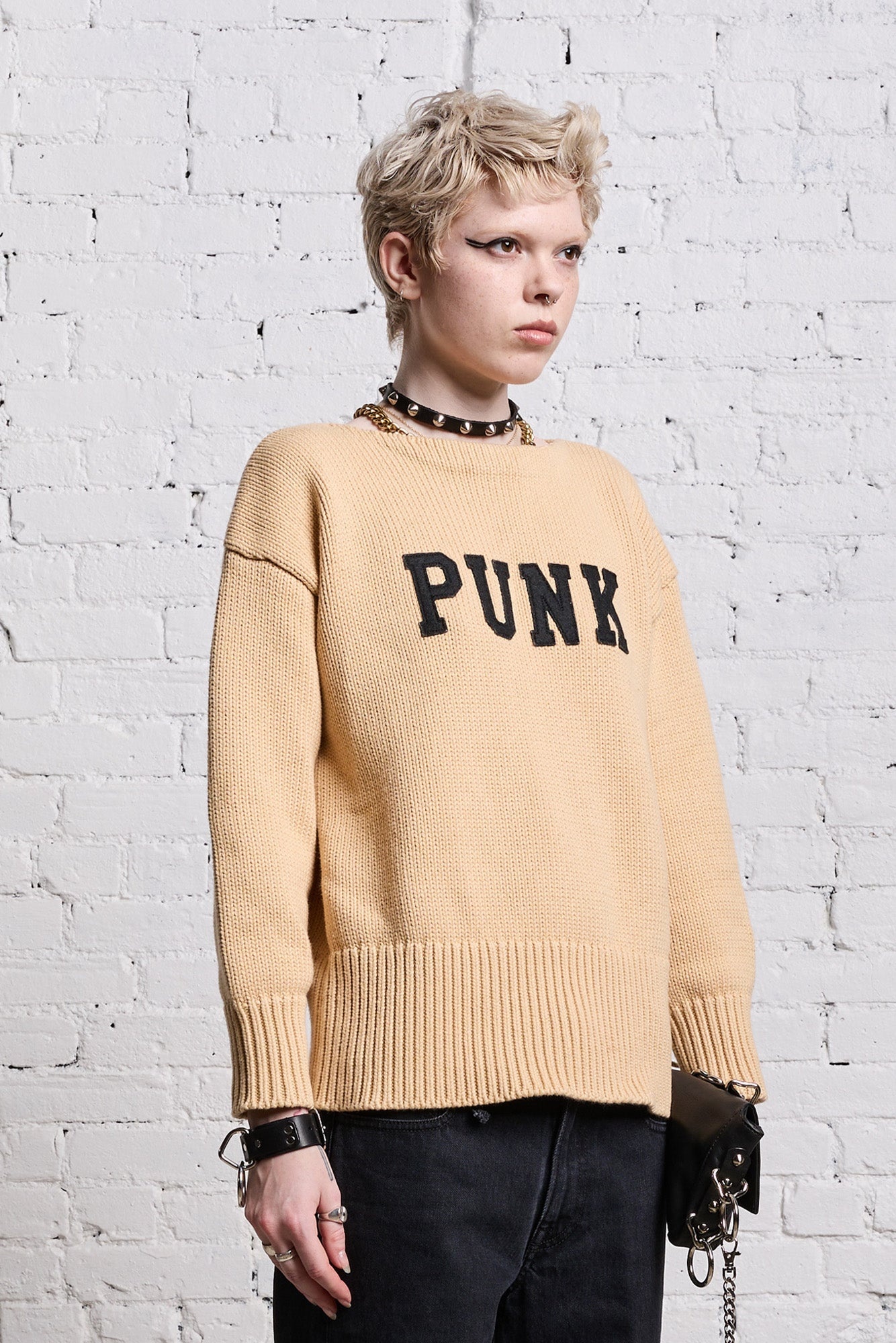 SHRUNKEN PUNK SWEATER - VINTAGE BEIGE - 5