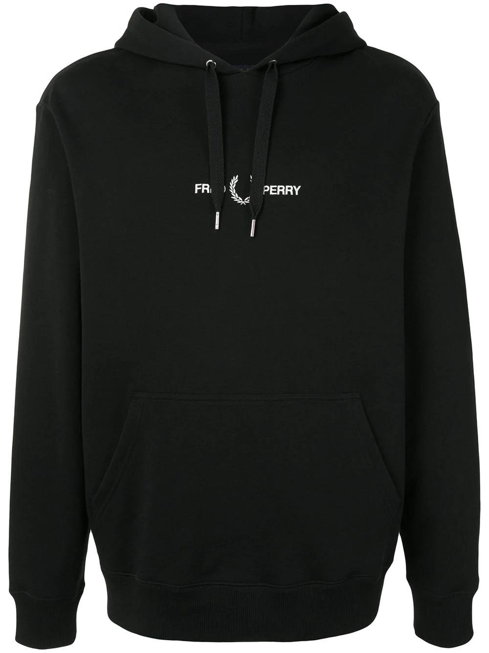 embroidered logo cotton hoodie - 1