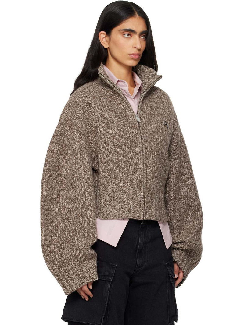THE ATTICO Brown Wool Cashmere Cardigan outlook