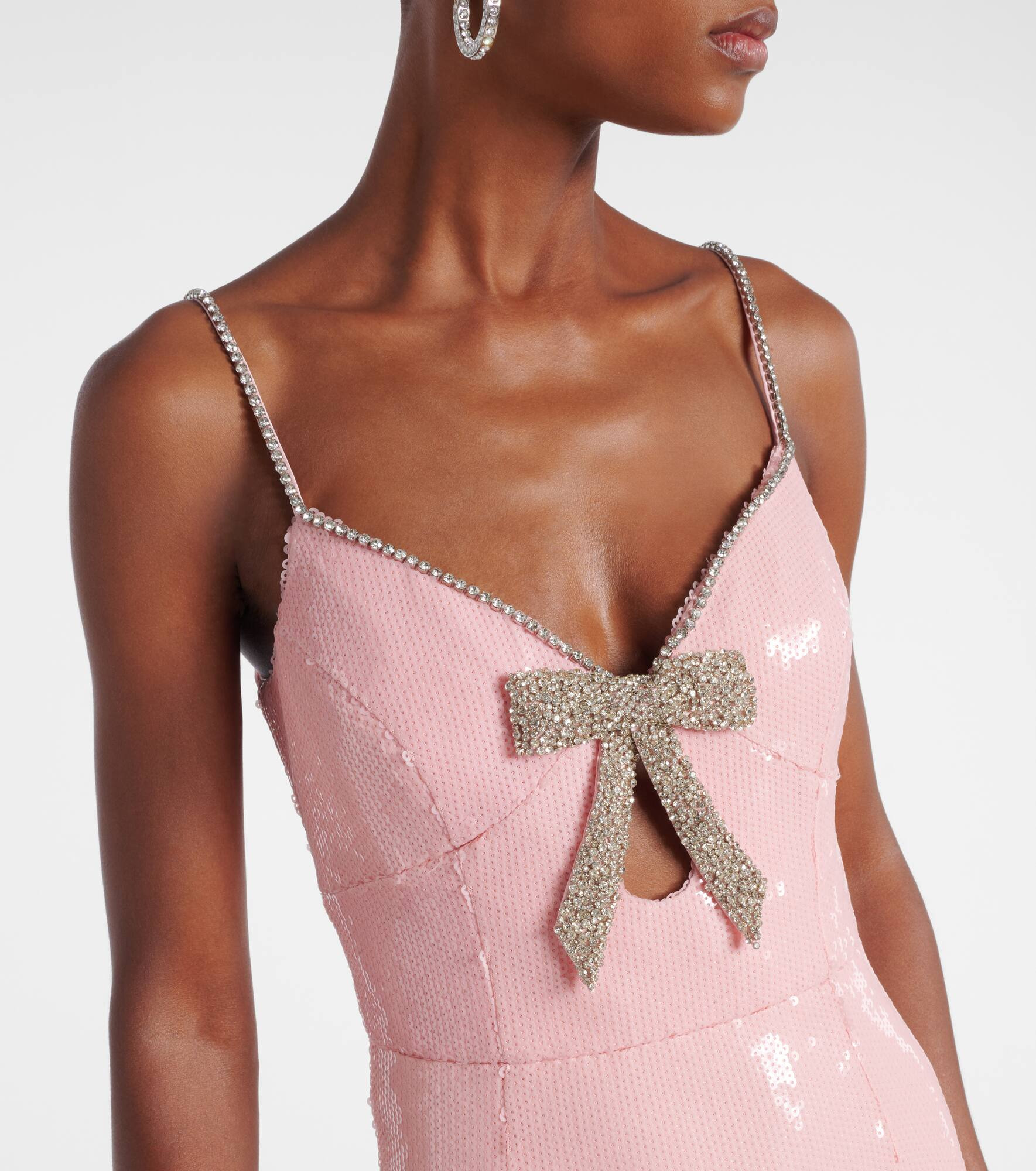 Lena bow-detail sequined gown - 4