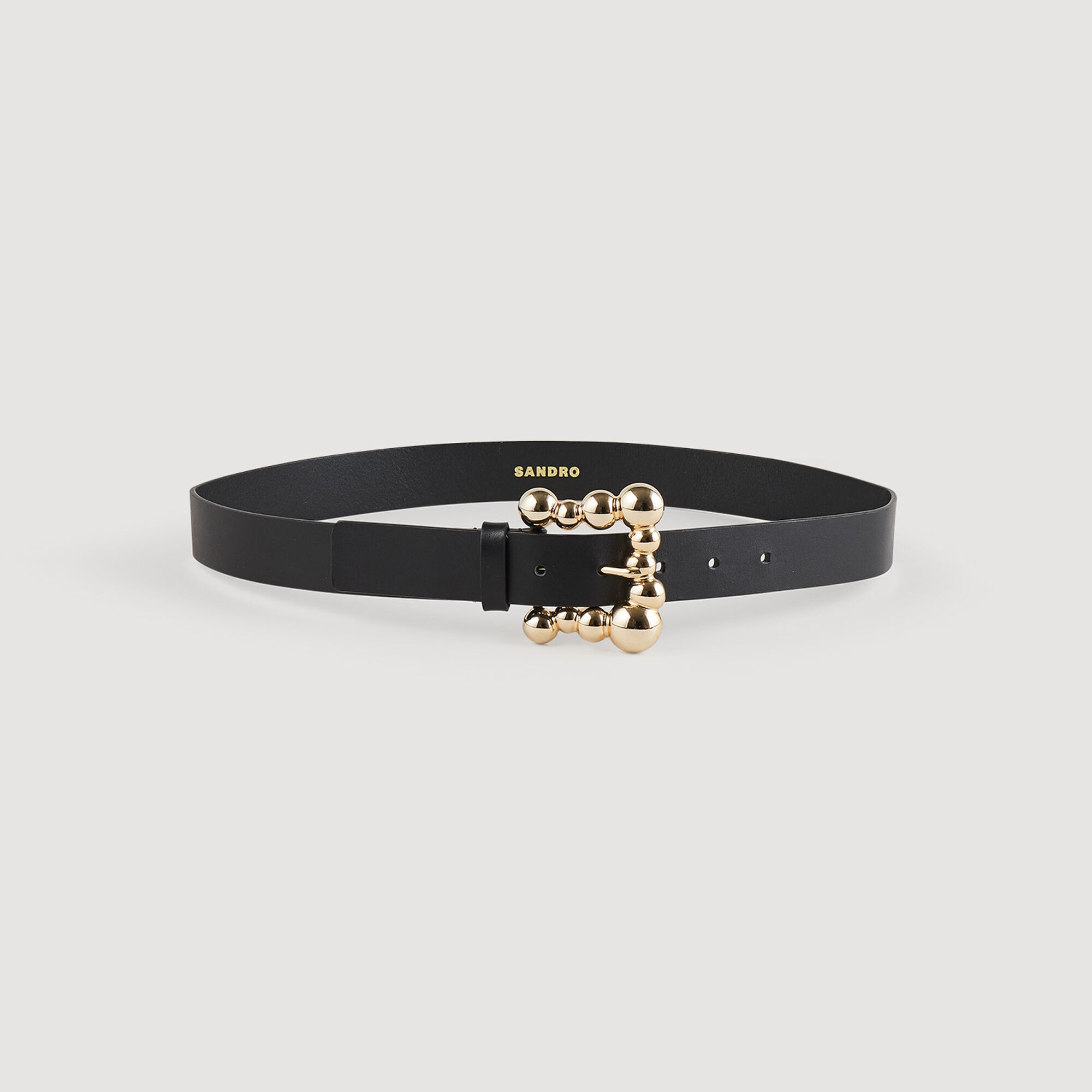 WIDE LEATHER BELT WITH A SQUARE BUCKLE - 2