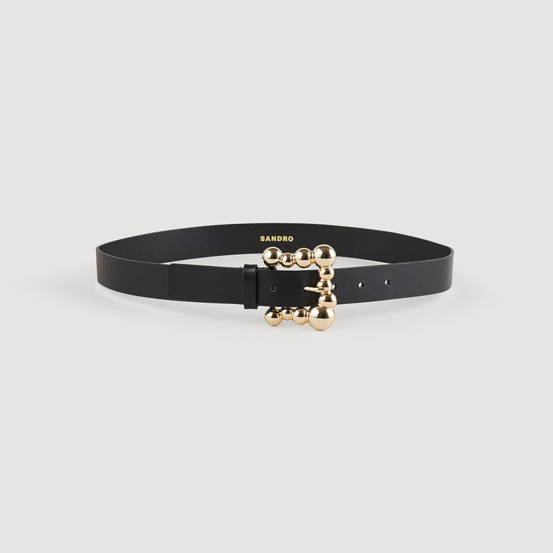 Sandro WIDE LEATHER BELT WITH A SQUARE BUCKLE outlook