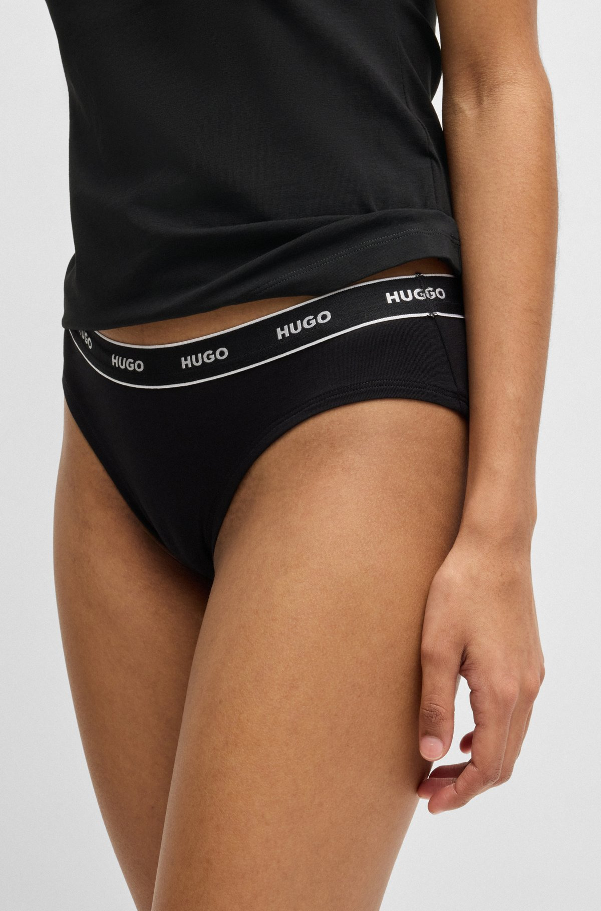 THREE-PACK OF STRETCH-COTTON BRIEFS WITH LOGO WAISTBANDS - 4