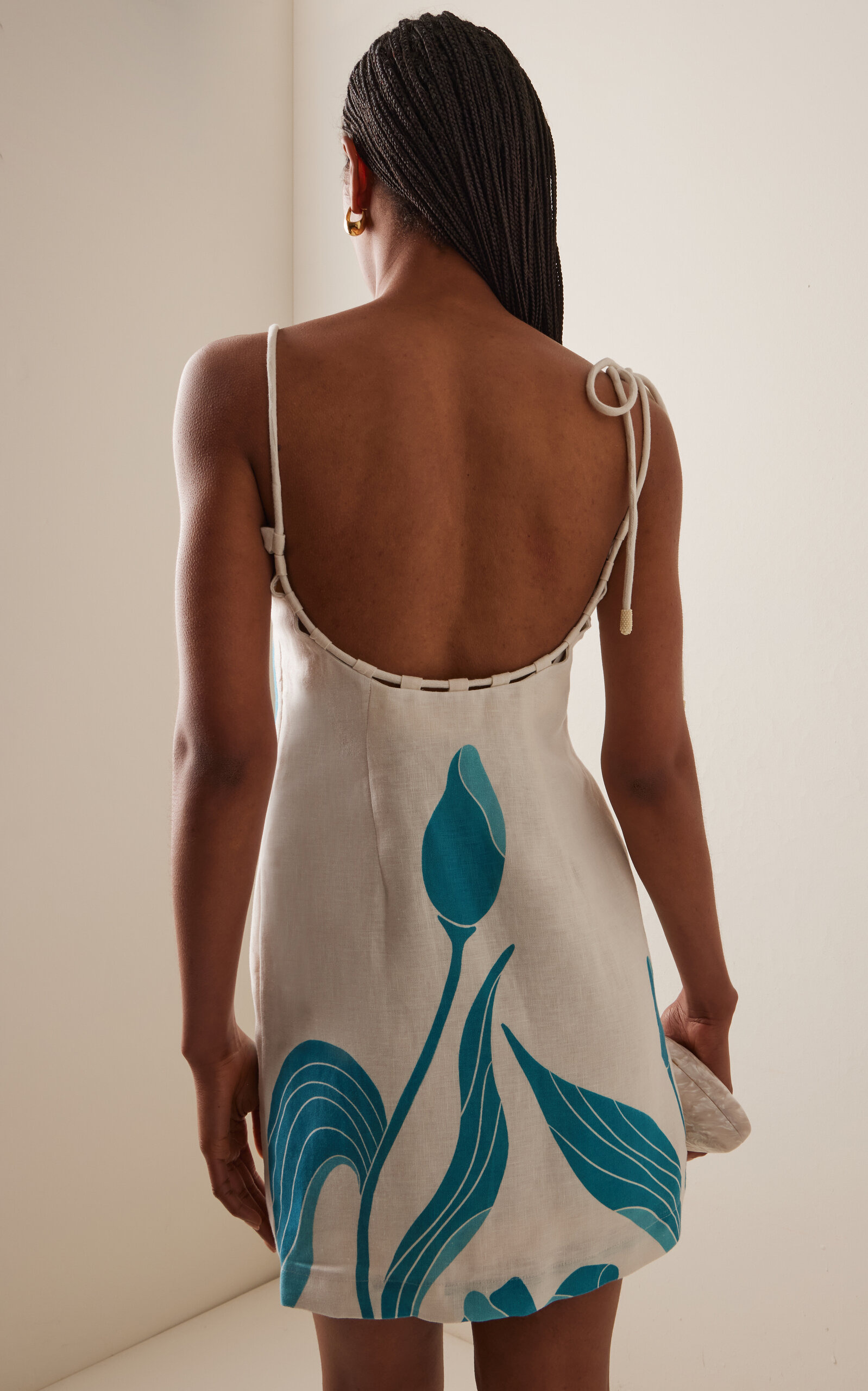 Exclusive Brisa Floral Linen Mini Dress blue - 4