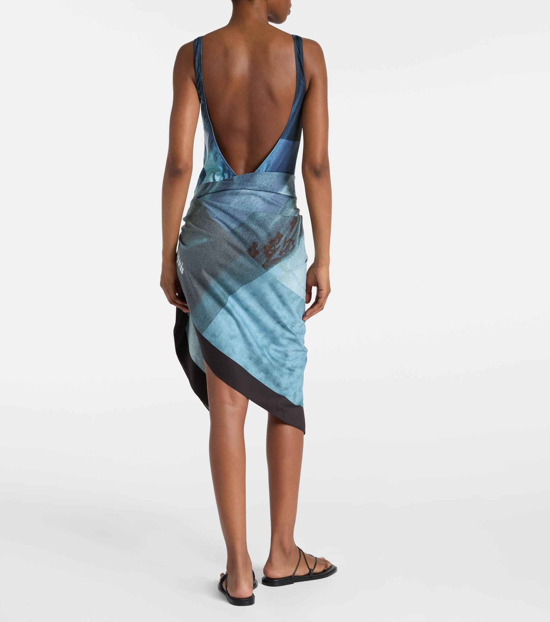 Printed cotton beach cover-up - 3