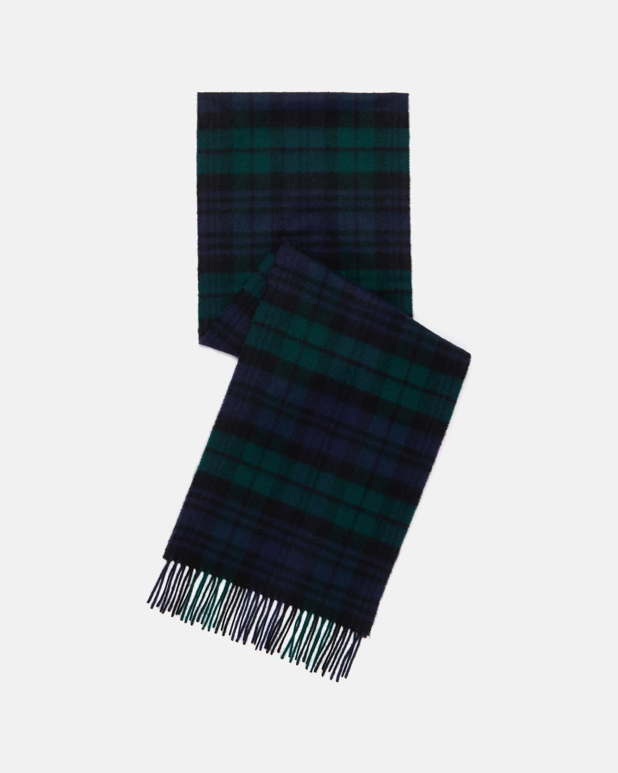 MADE-IN-SCOTLAND BLACKWATCH TARTAN CASHMERE MUFFLER - 1