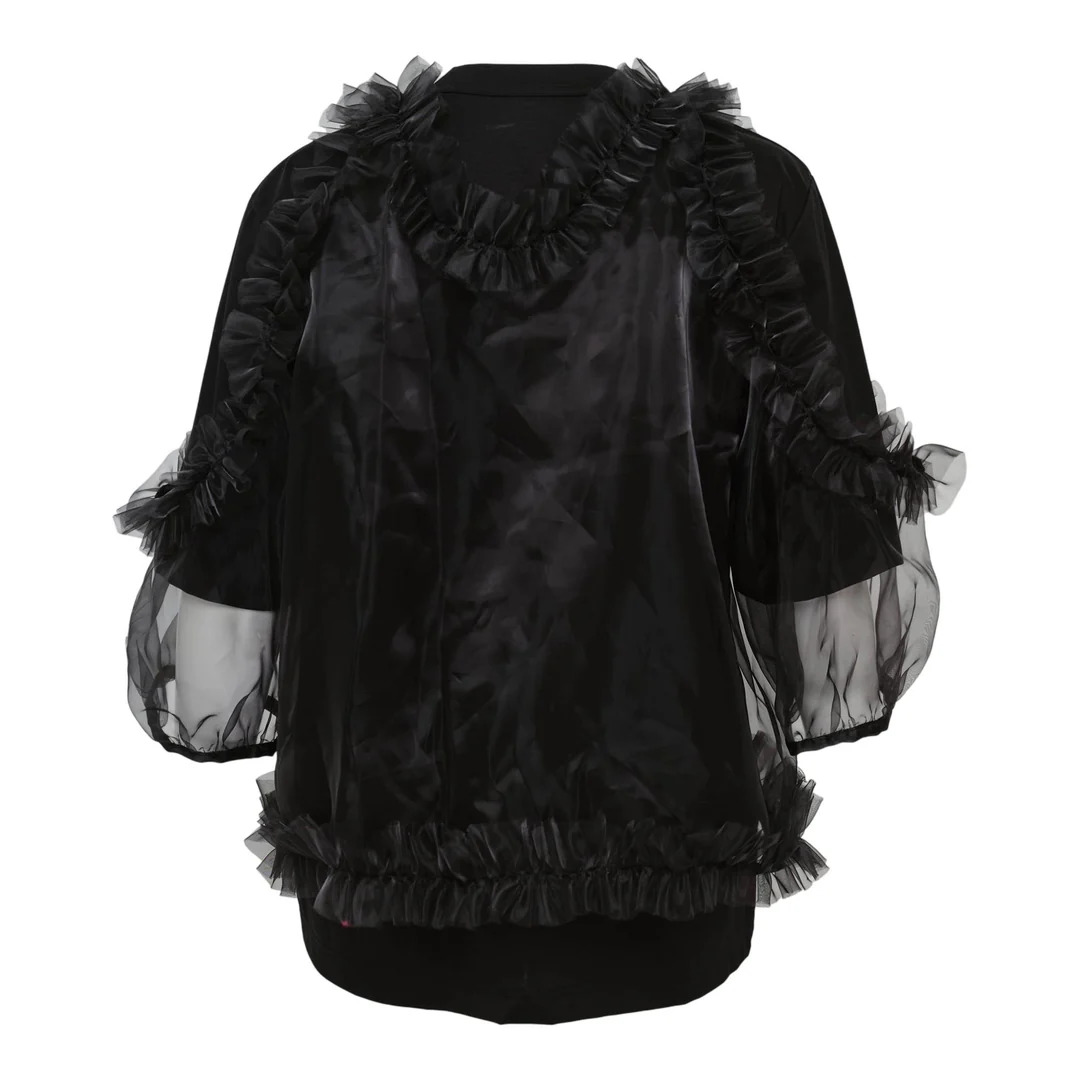 Cotton Ponte X Polyester Organza Tee - 2