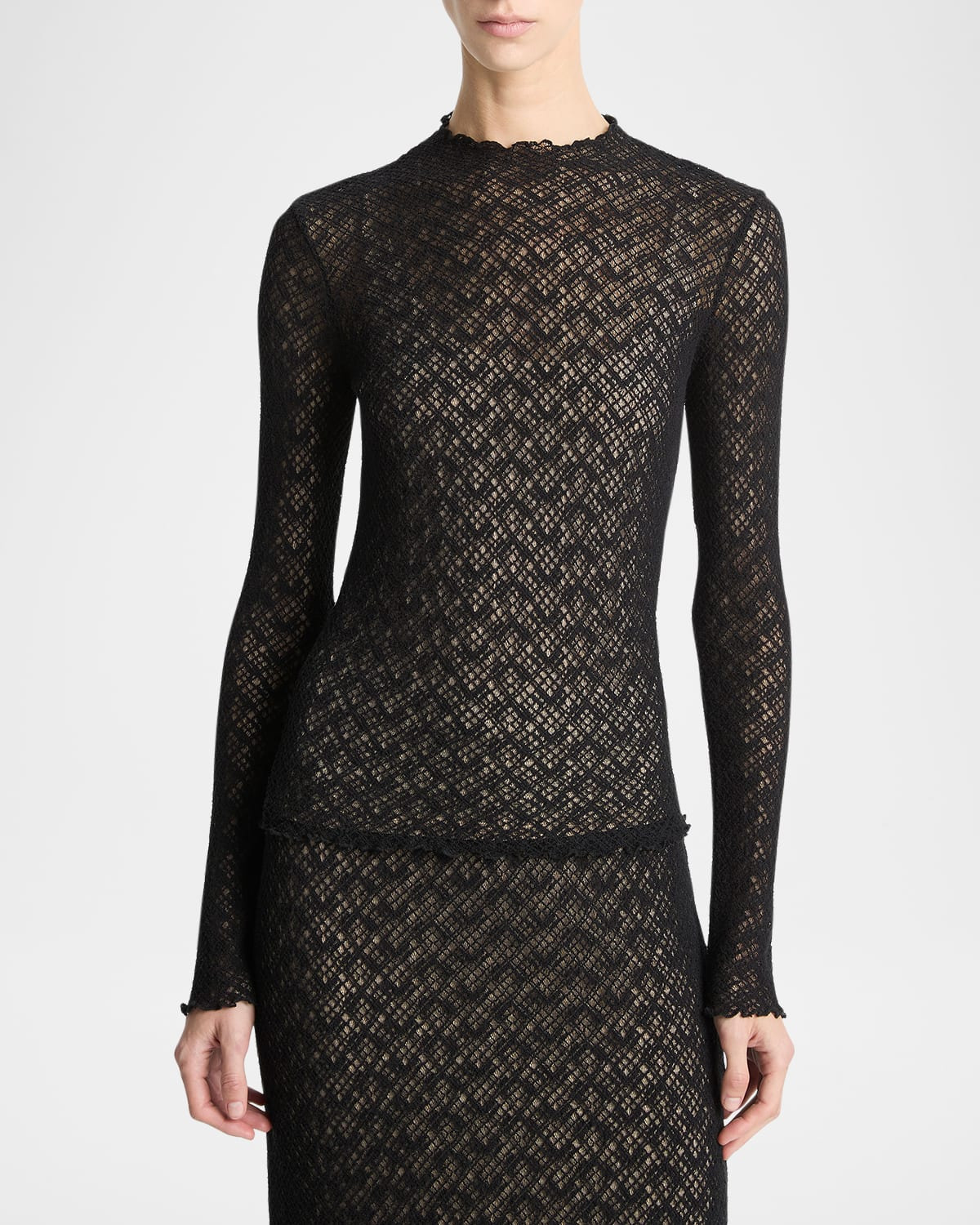 Lace Mock-Neck Top - 4