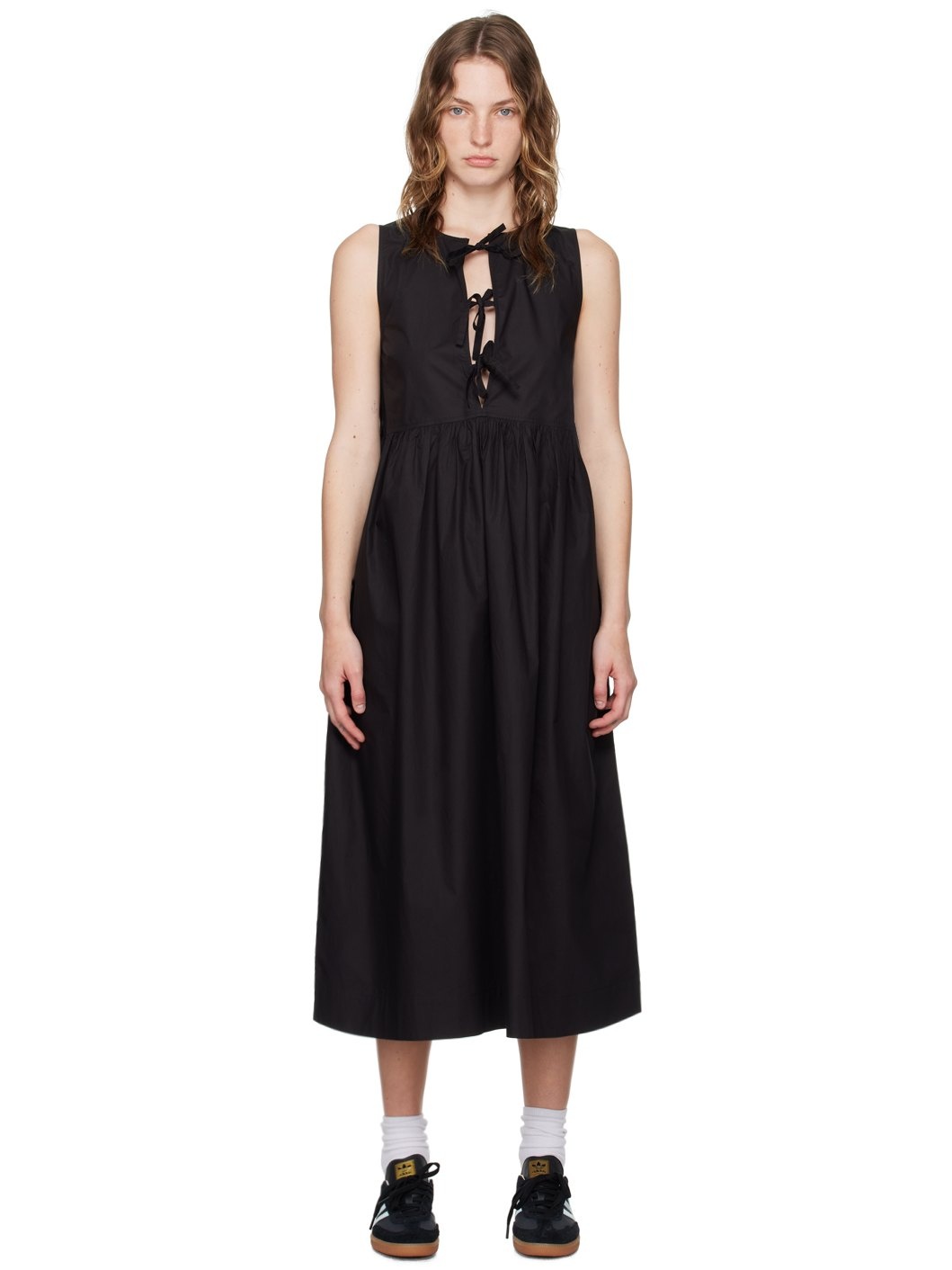 Black A-Line Midi Dress - 1