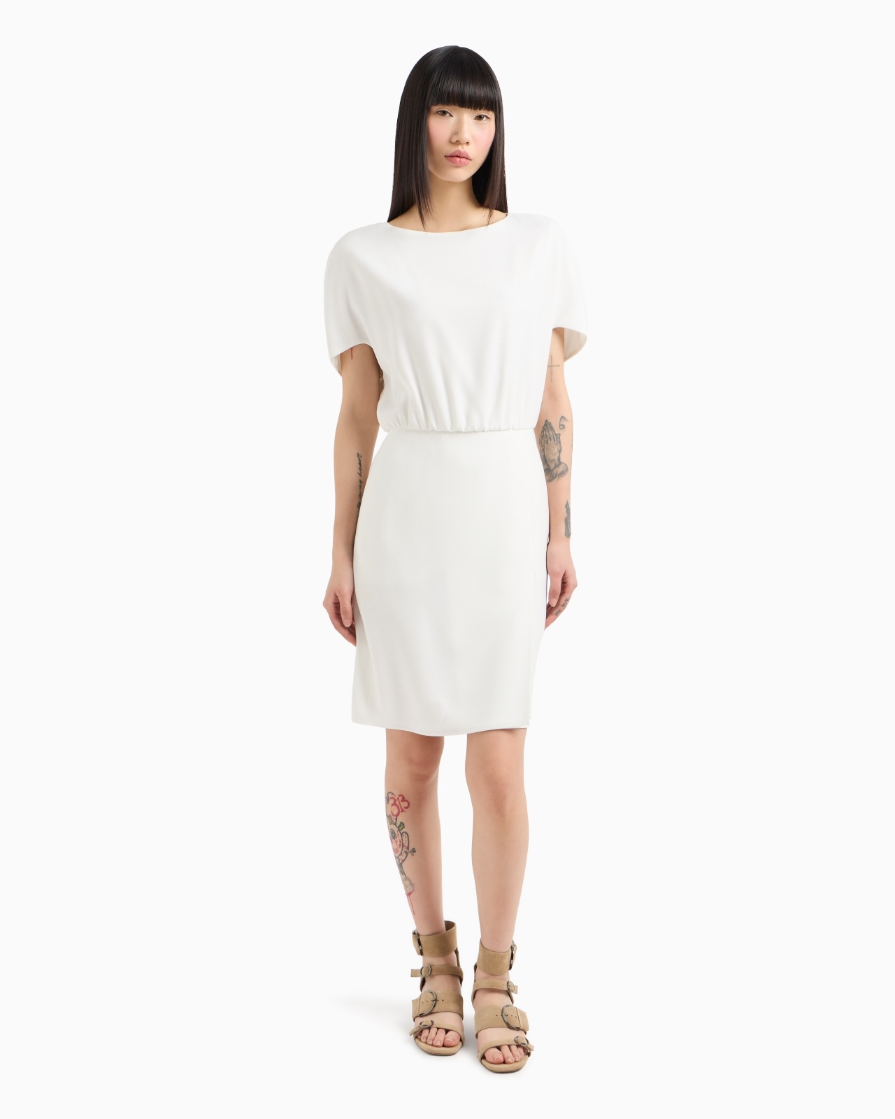 TECHNICAL CADY DRESS WITH BATWING SLEEVES - 2