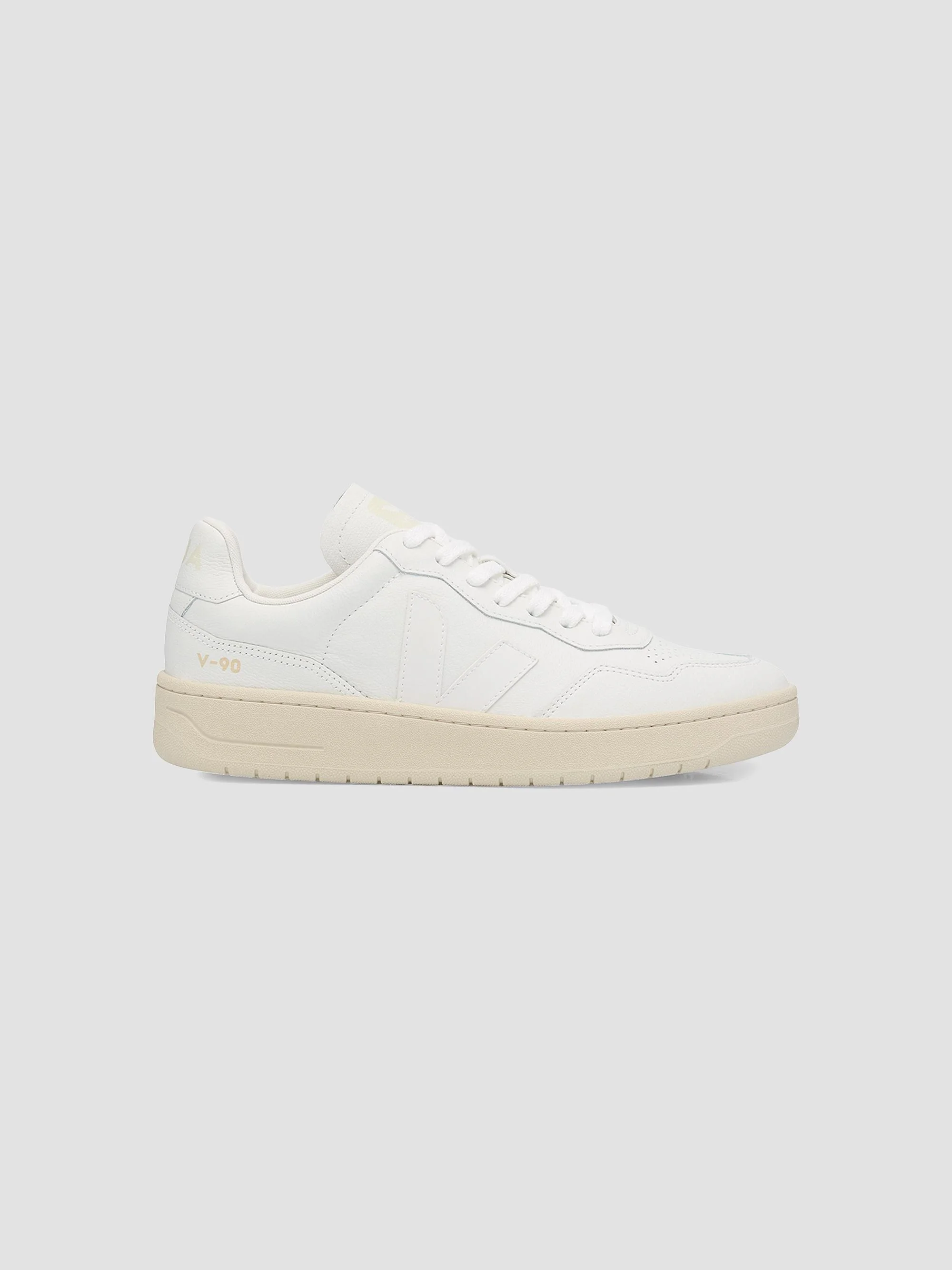 Women's V-90 Leather Low-Top Sneakers - White - 1