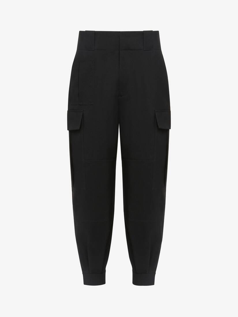 Men's Military Cargo Trousers in Black - 2