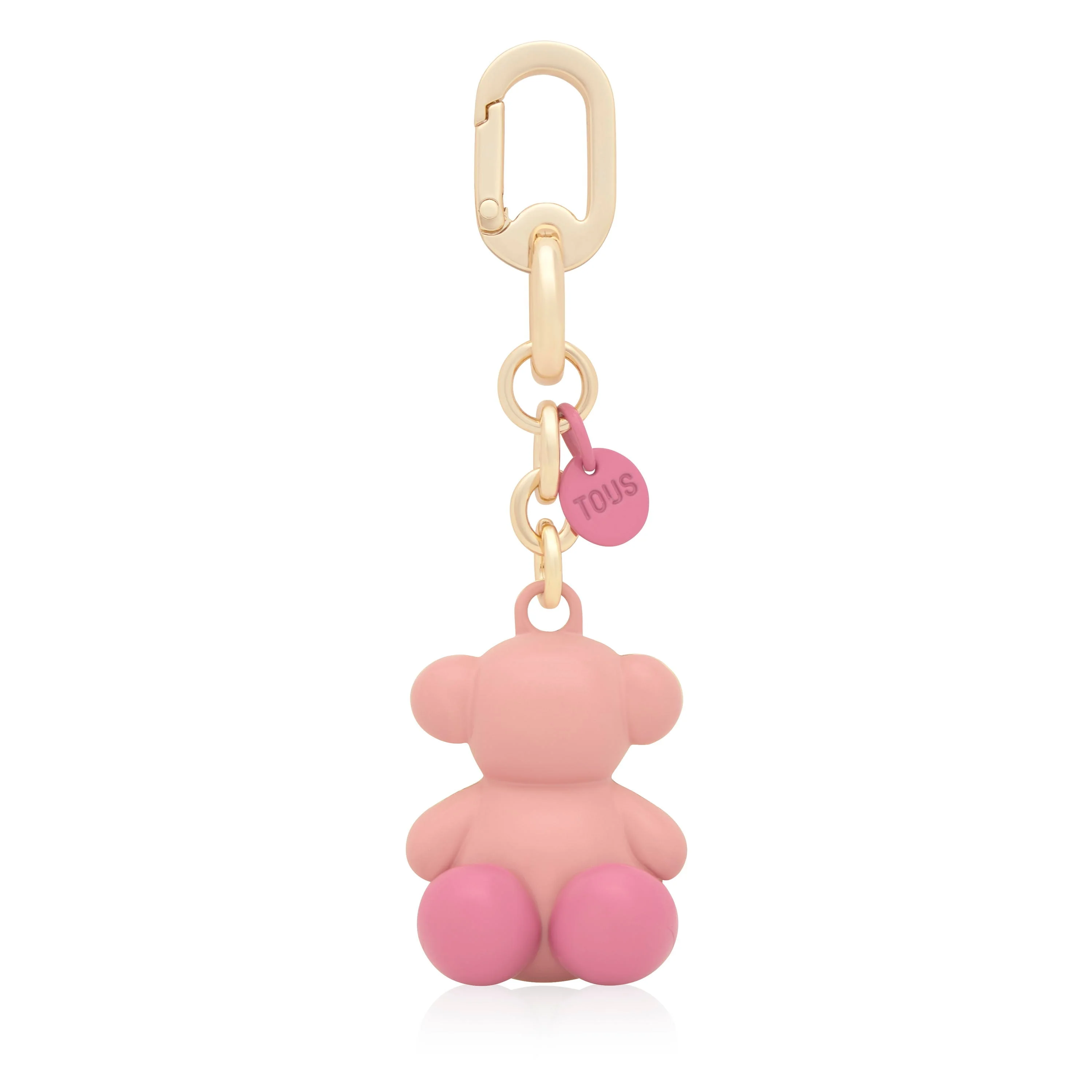 Dark pink and gold-colored metal Key ring Bold Bear - 1