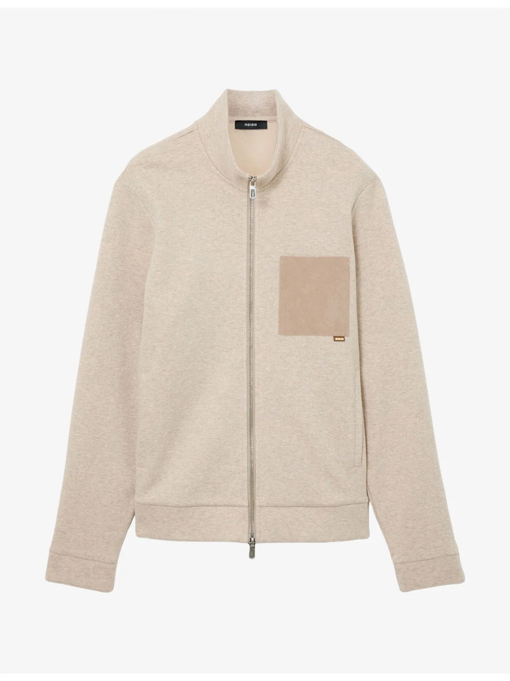 Gray Herringbone Woven Jacket - 1