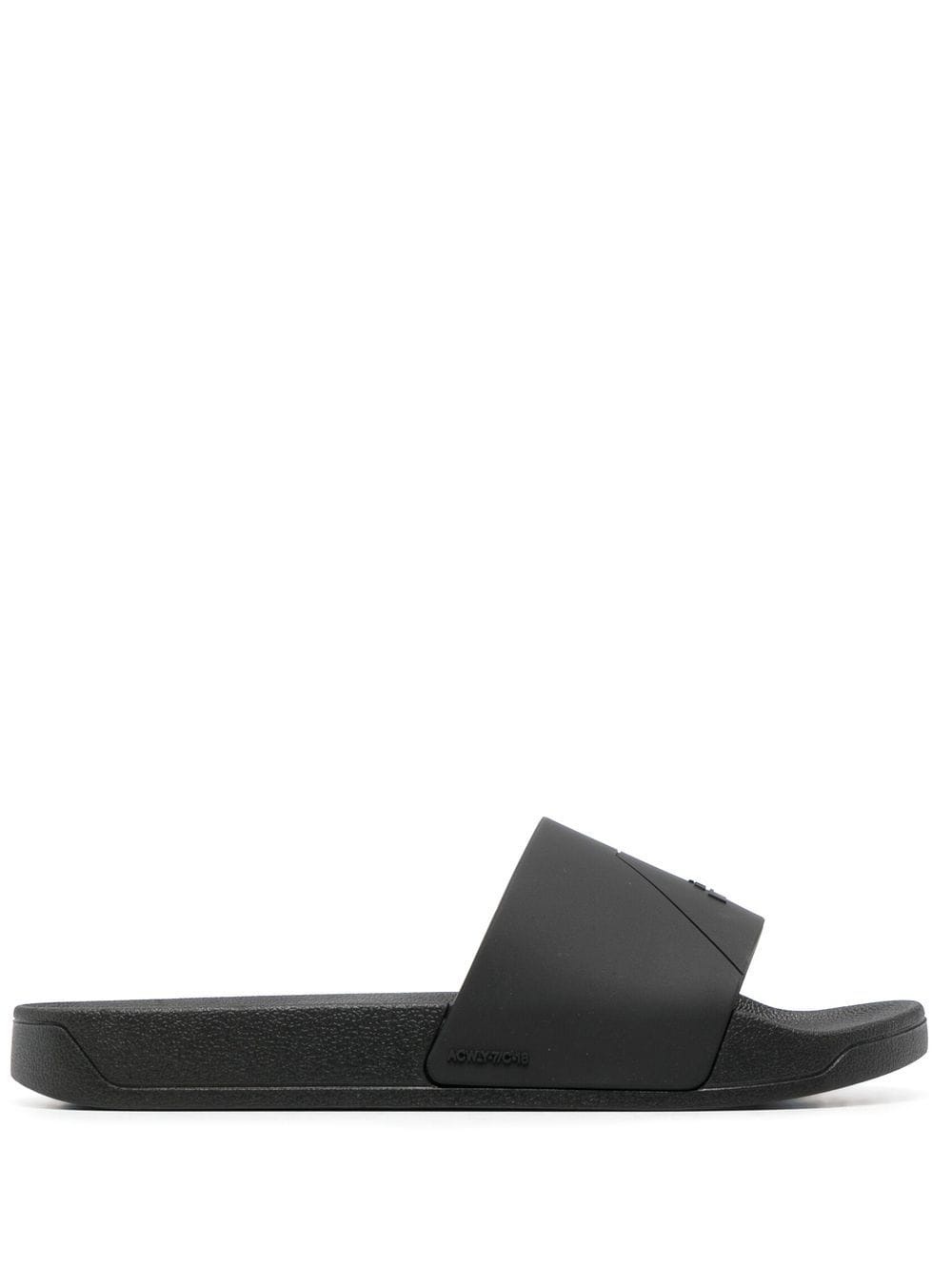 embossed-logo open-toe slides - 1