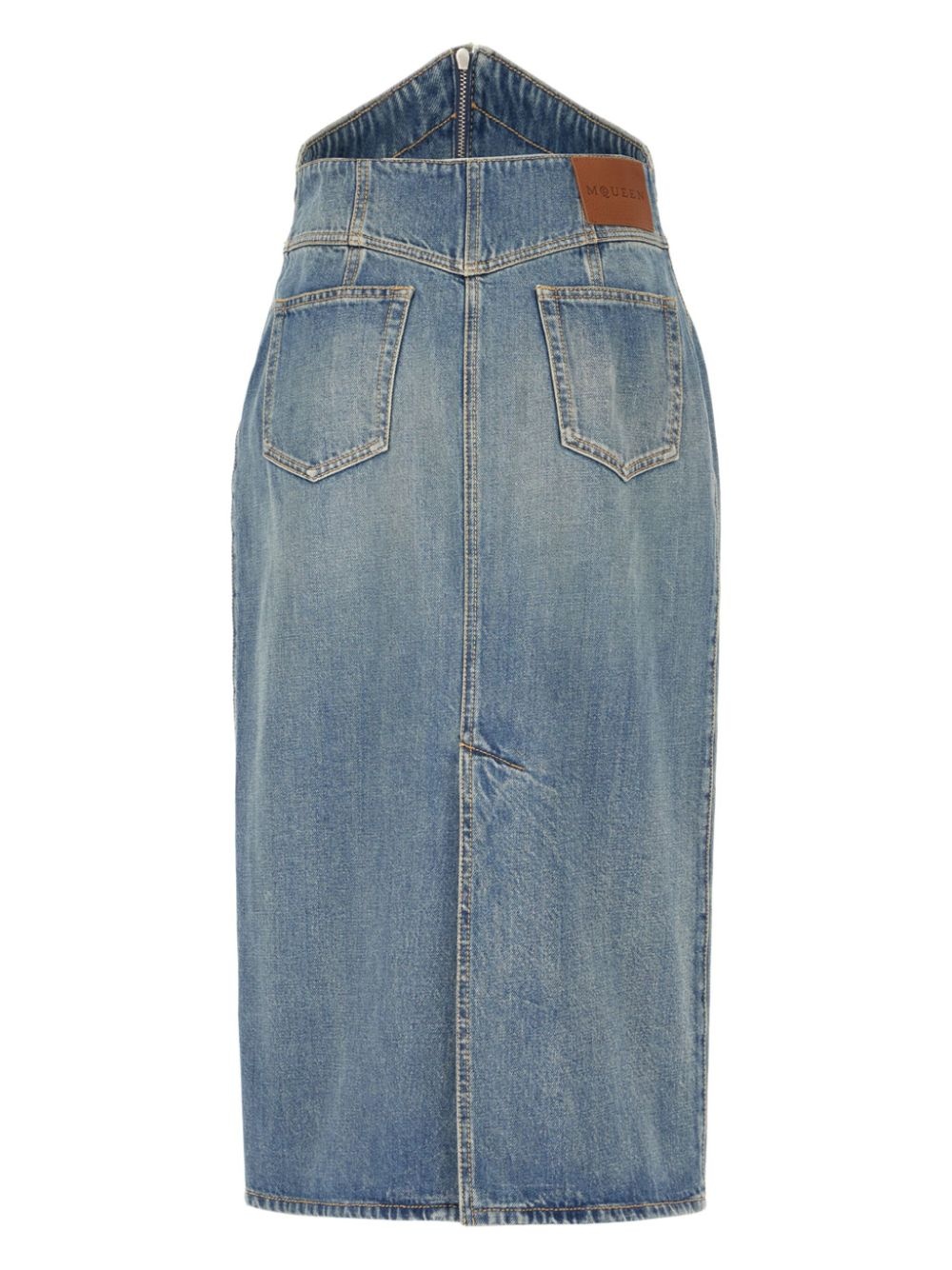 denim midi skirt - 2