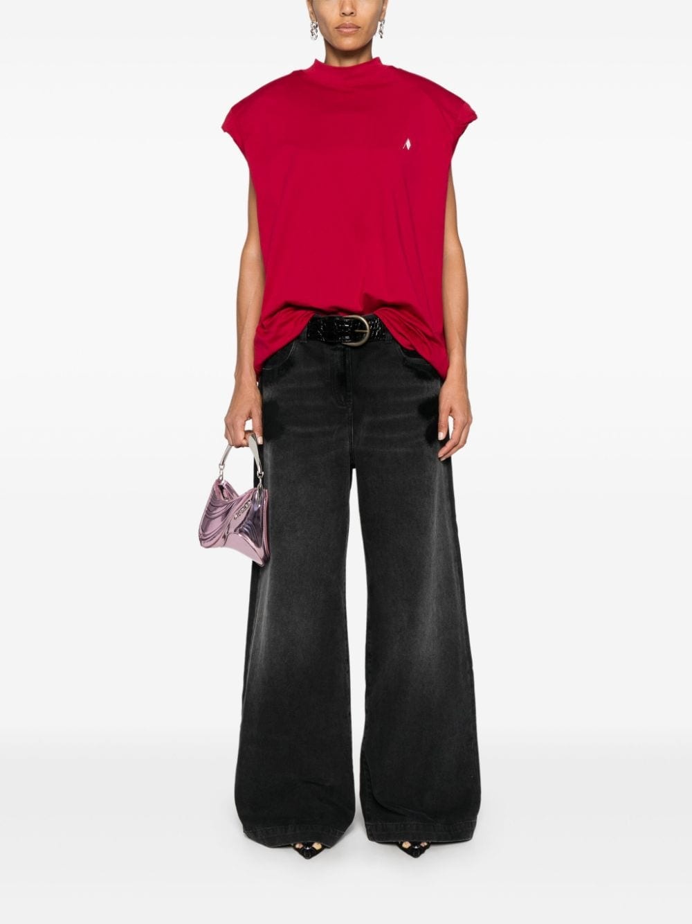 layered-waist jeans - 2
