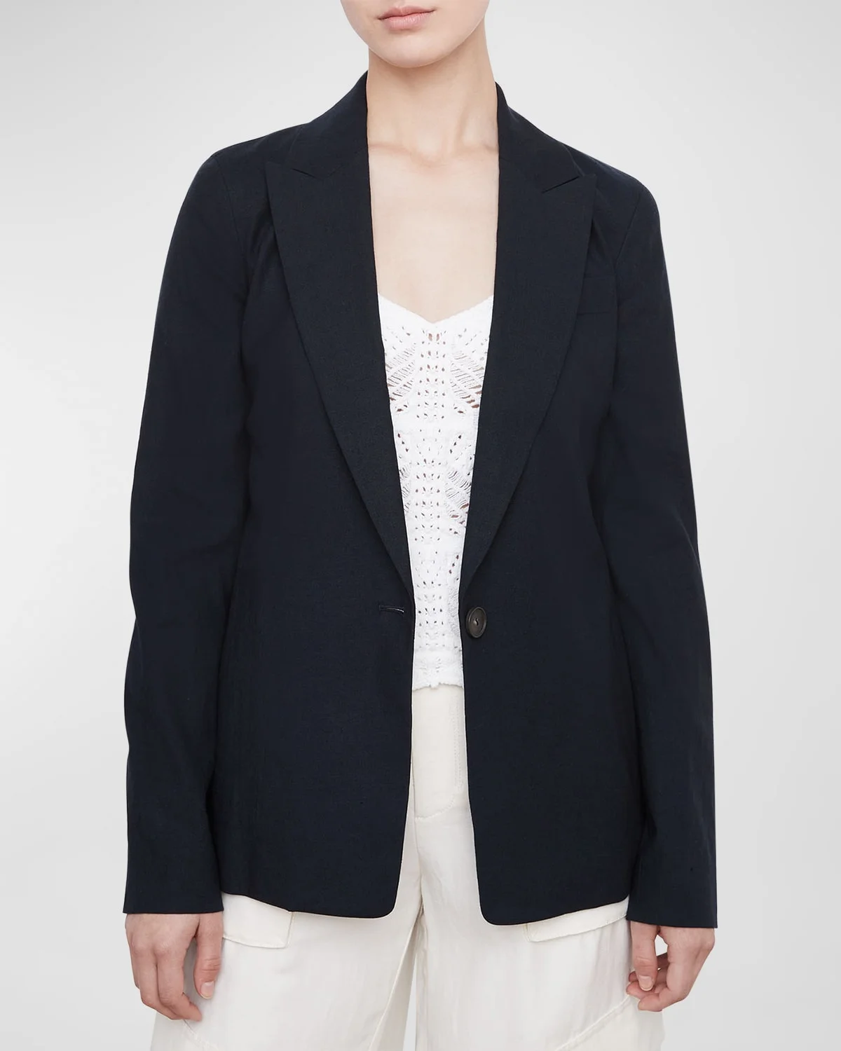 Single-Breasted Blazer Jacket - 1