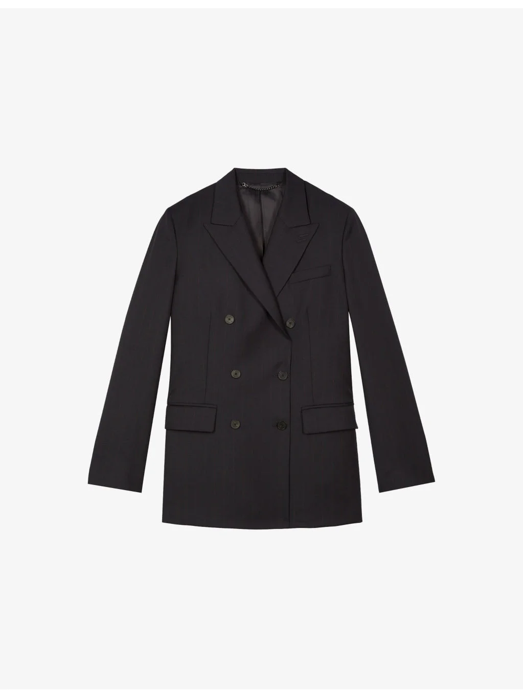 Double-Breasted Notch-Lapel Wool Blazer - 1