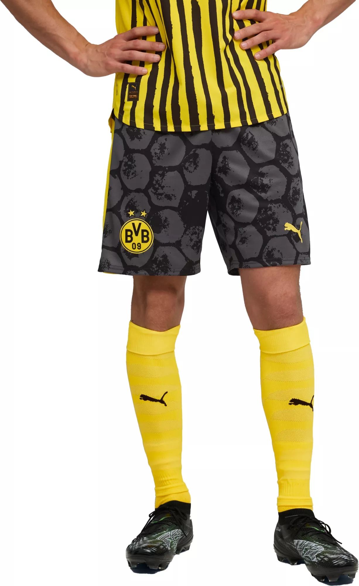 PUMA Men's Borussia Dortmund Kid Super Black Shorts - 1