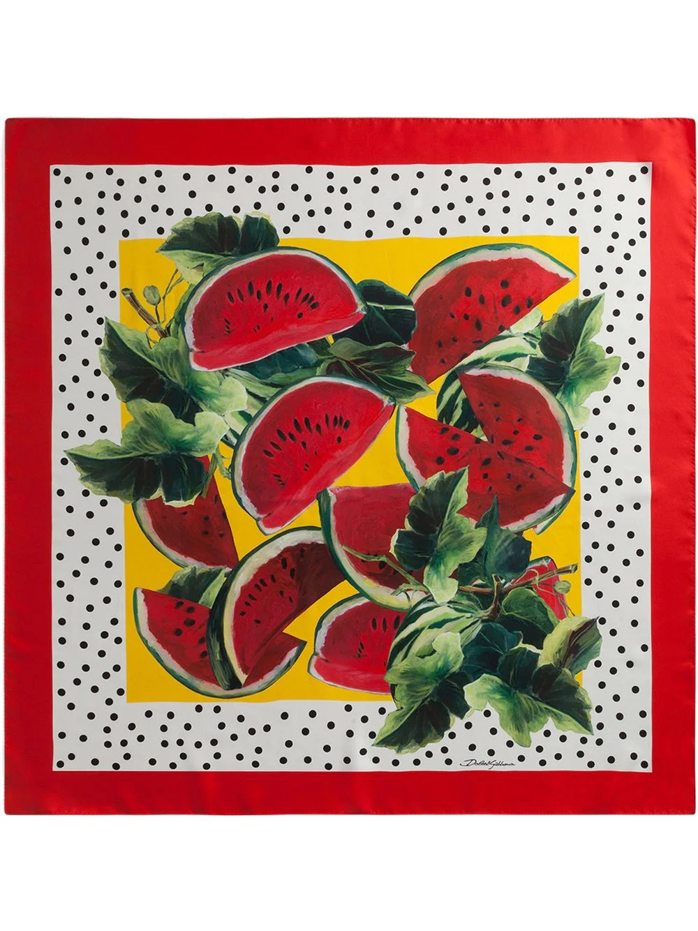 watermelon-print silk scarf - 1