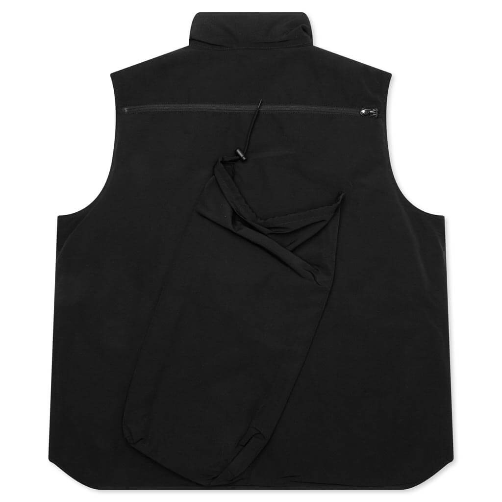 MULTI-POCKET ZIPPED DOWN VEST - BLACK - 2