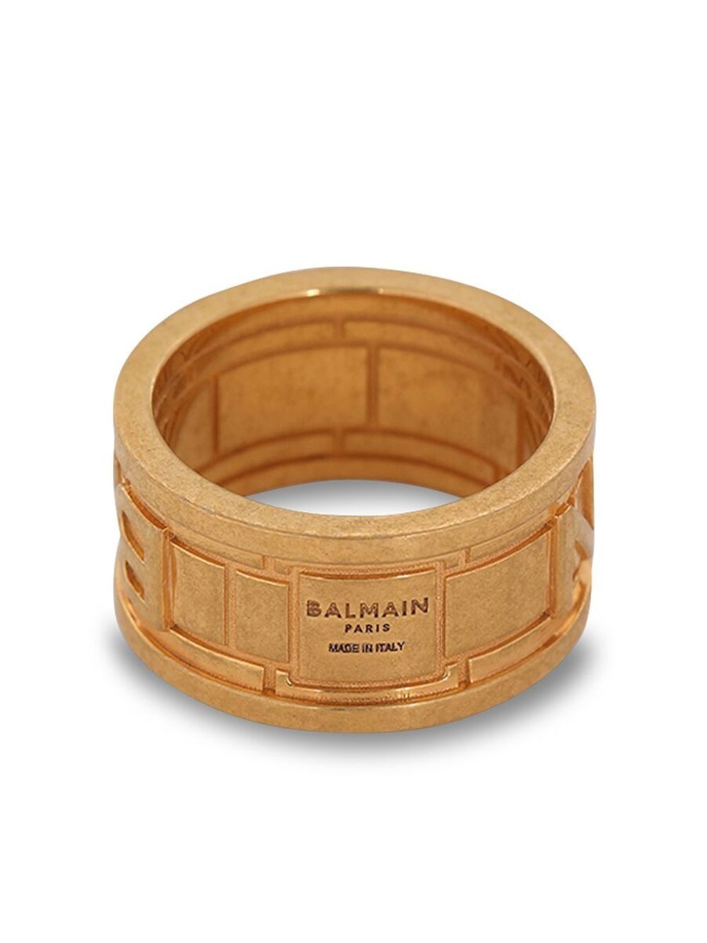 logo-debossed hammered ring - 3